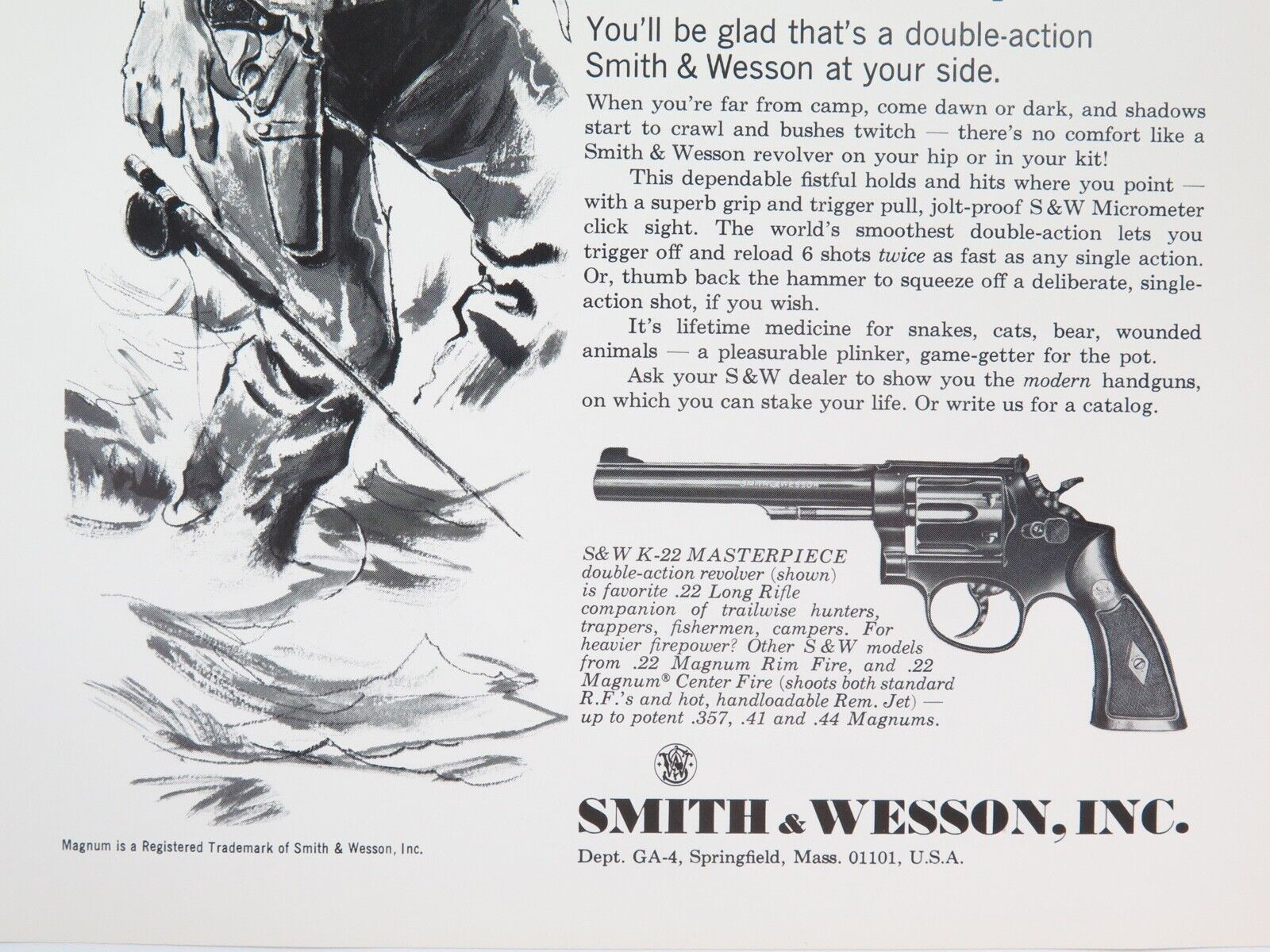 Smith & Wesson Advertisement for a K-22 Masterpiece Revolver
