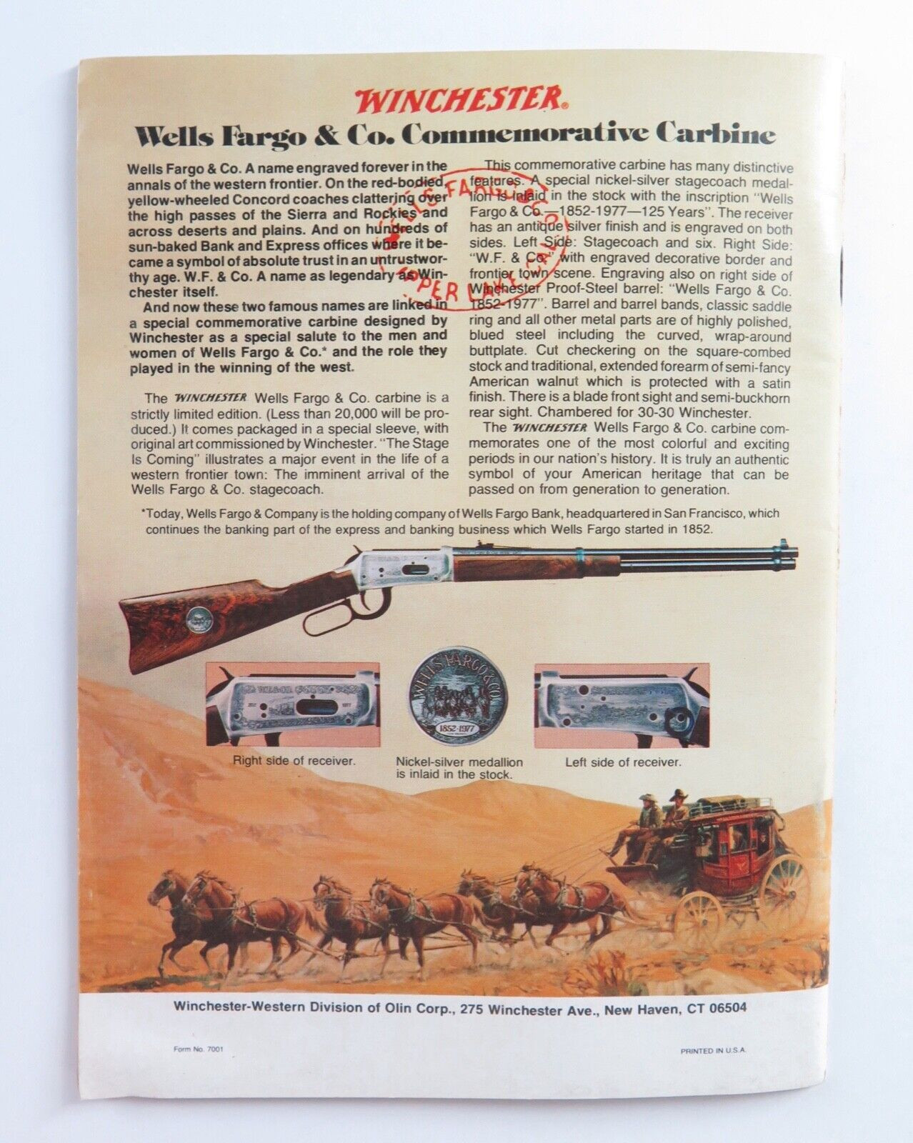 1972 WINCHESTER - CATALOGUE WESTERN ARMES ET MUNITIONS DE