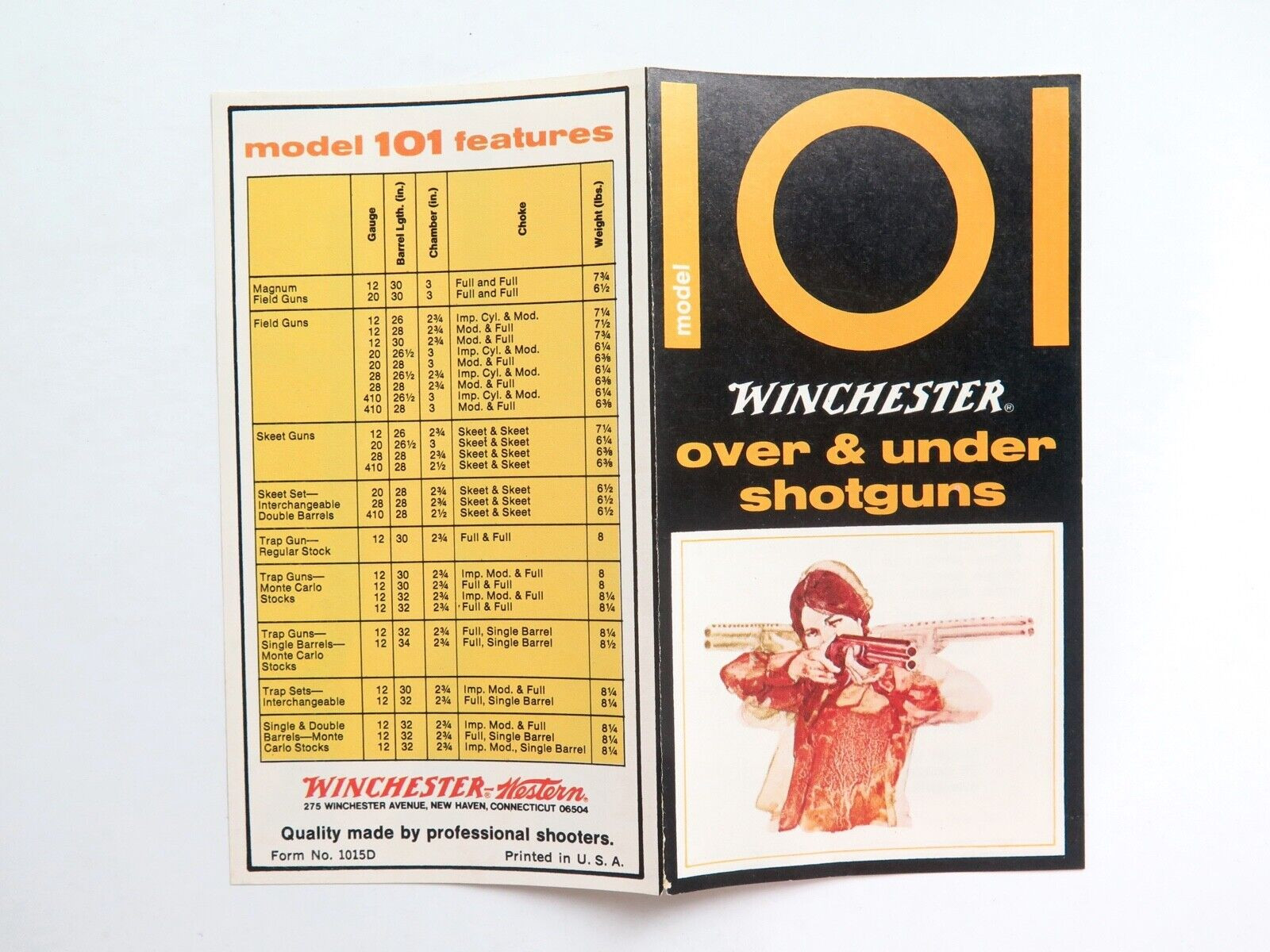 Vintage Winchester Model 101 'over and under' Shotgun Pamphlet ...