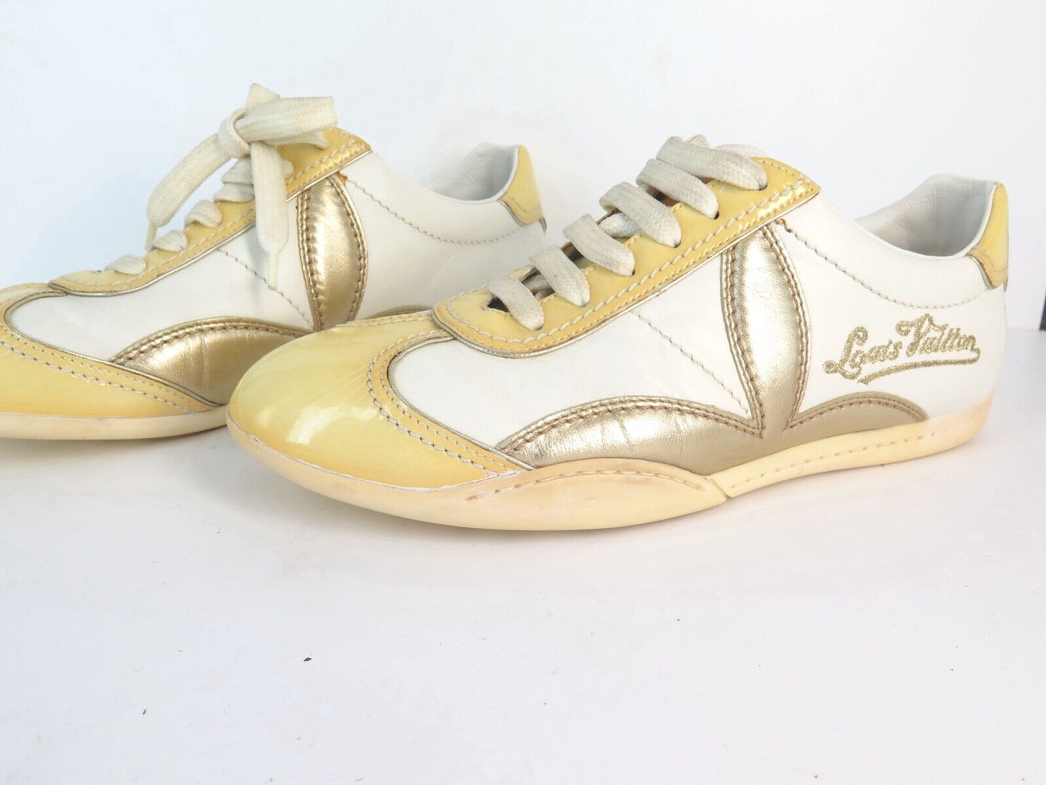 Patent leather trainers Louis Vuitton Brown size 36.5 EU in Patent