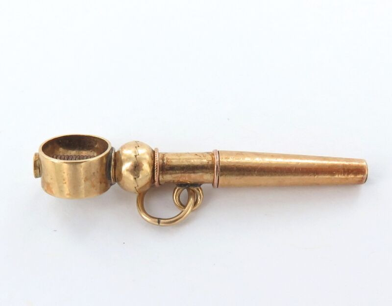 1800s / Antique 18ct Gold Ratchet Pocket Watch Key / Winder