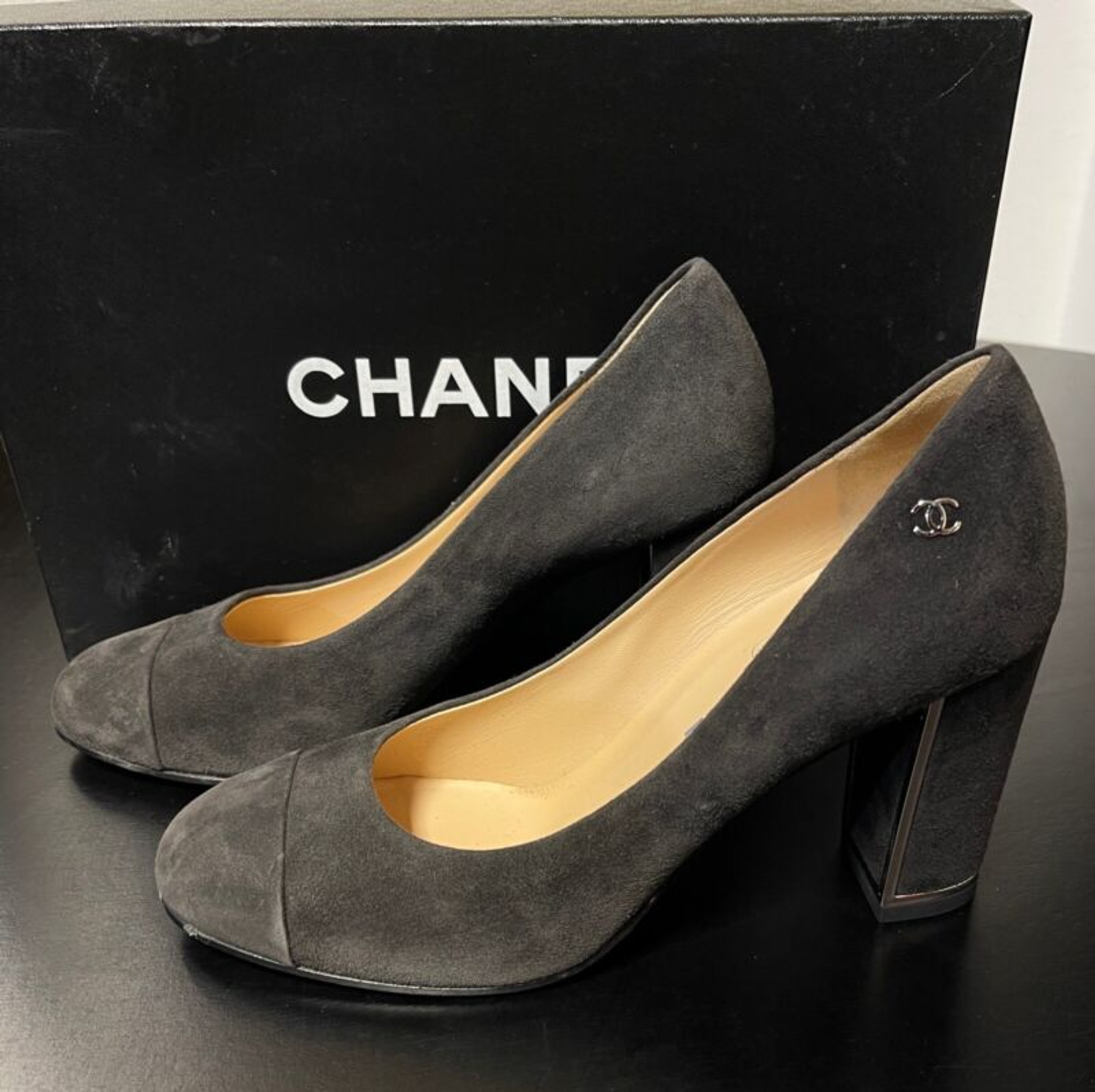 Chanel block heel shoes Clearance