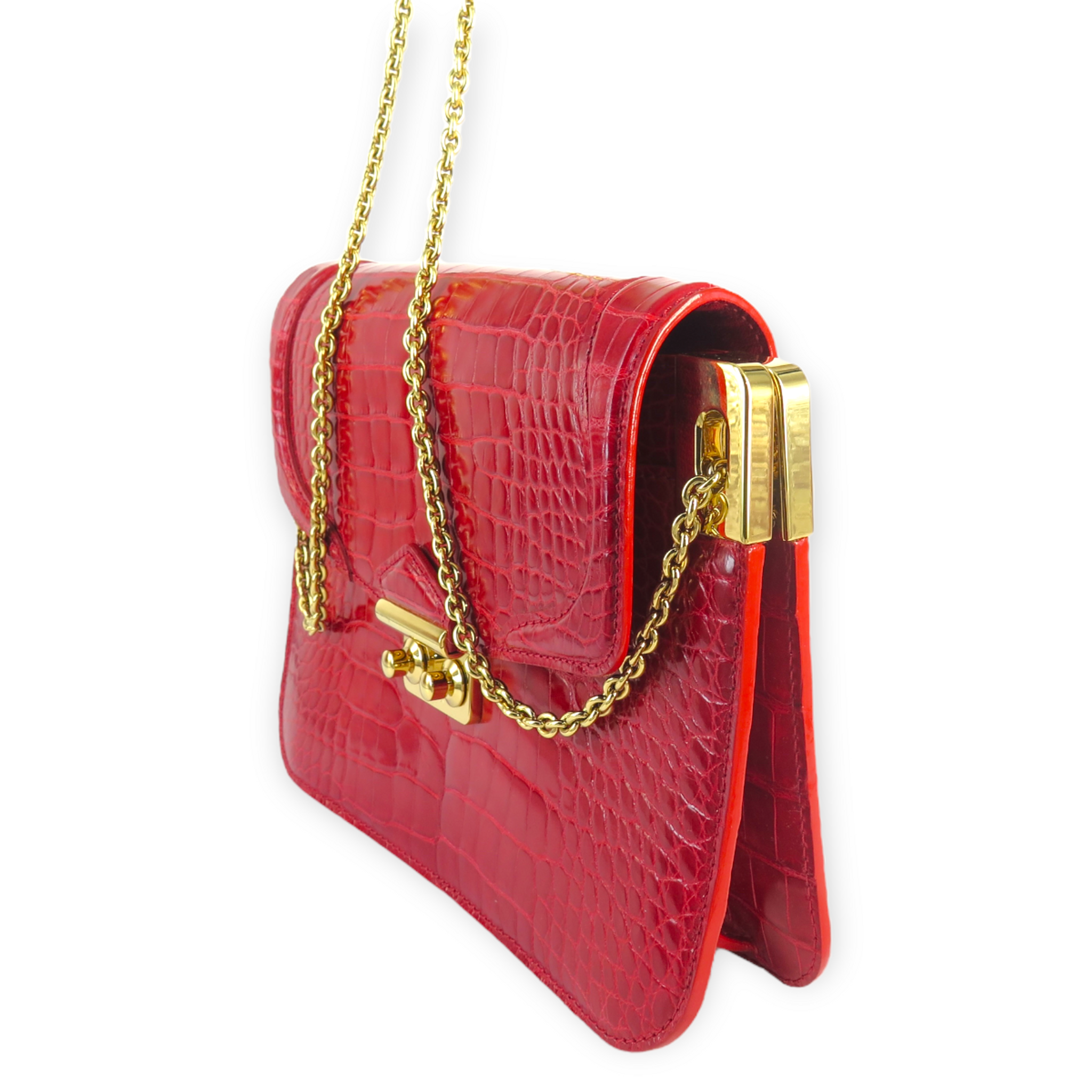 Louis Vuitton 2009 Exotic Alligator Chain Link Crossbody Bag