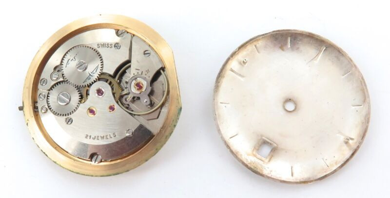Vintage Rotary 21J Date 1702/08 Mens Watch Movement Dial