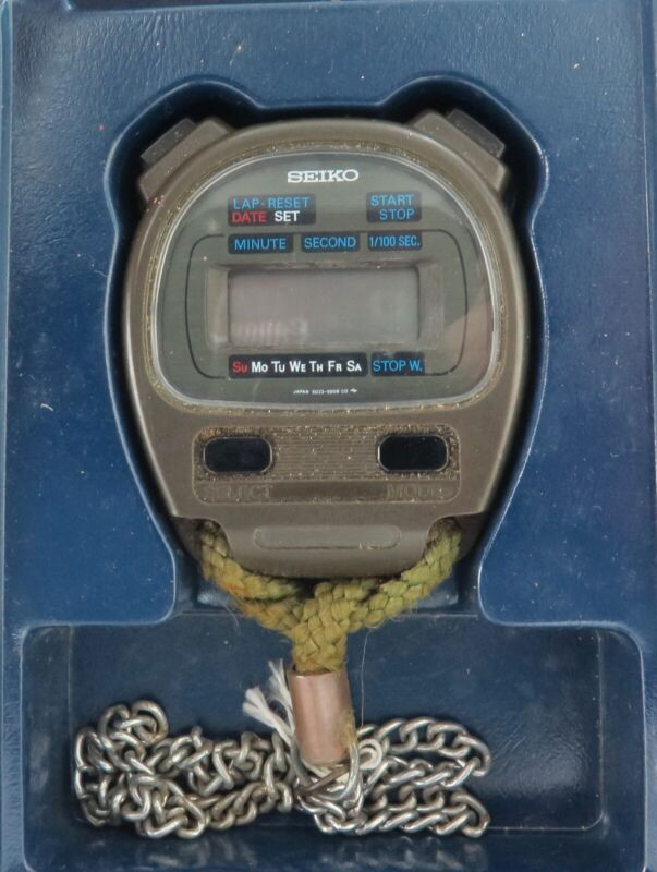Vintage Seiko Digital Quartz S0235000 Stopwatch + Booklet + Box