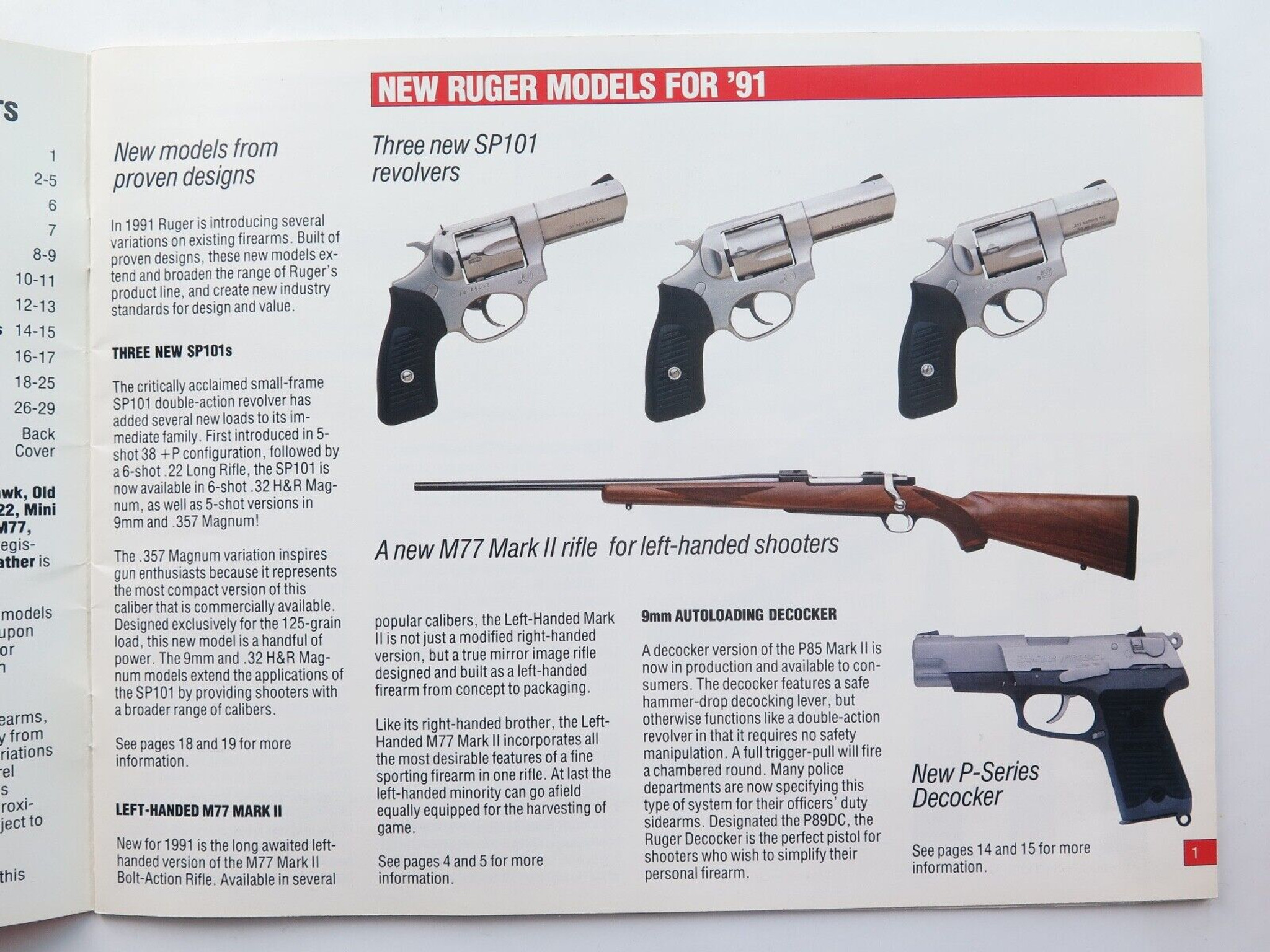 Sturm, Ruger & Co 1991 Sporting Firearms Gun Catalogue Harrington & Co.