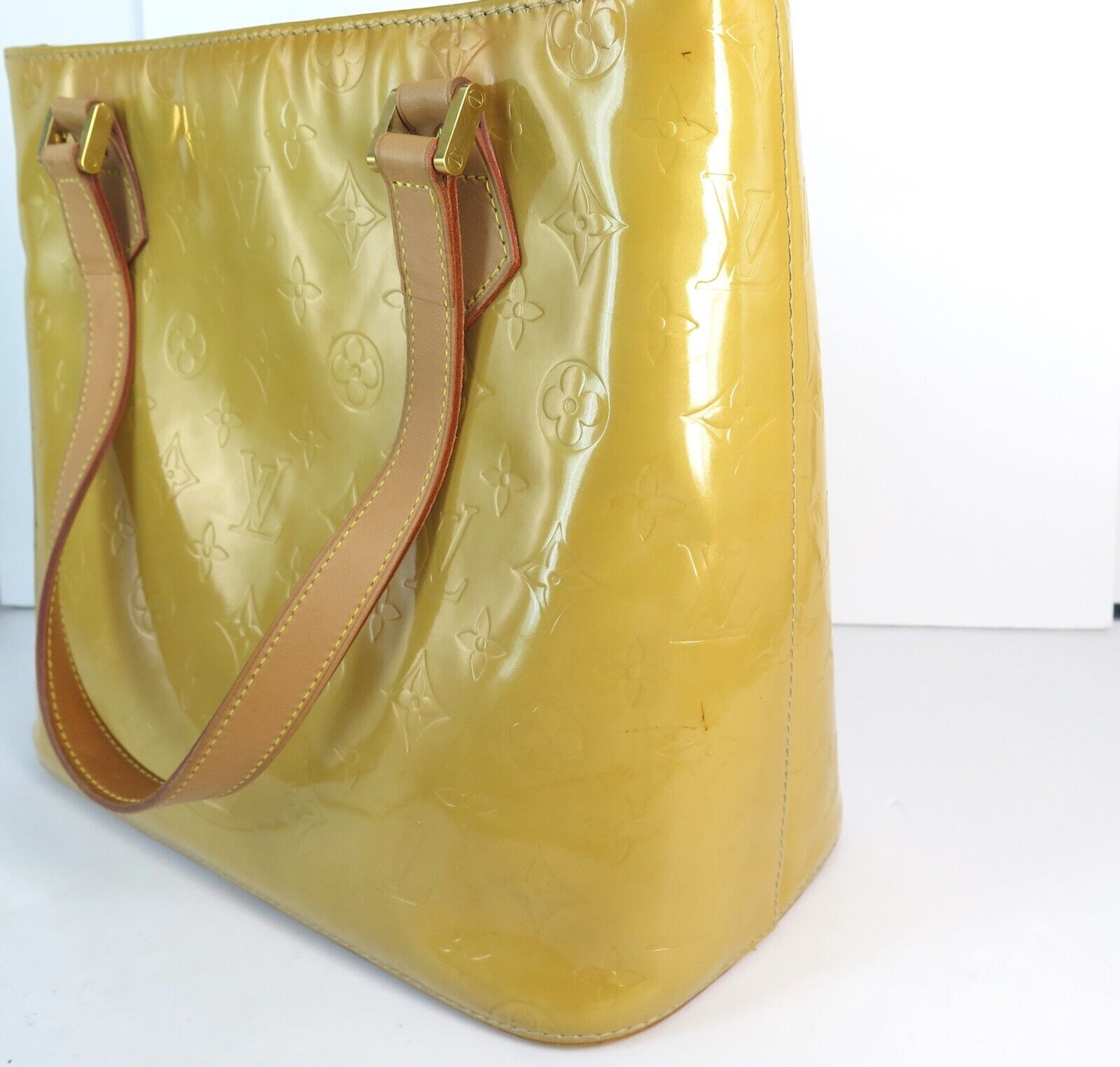 Louis Vuitton, Bags, Louis Vuitton Yellow Vernis Leather Houston Tote Bag  With Dust Bag Pillowcases