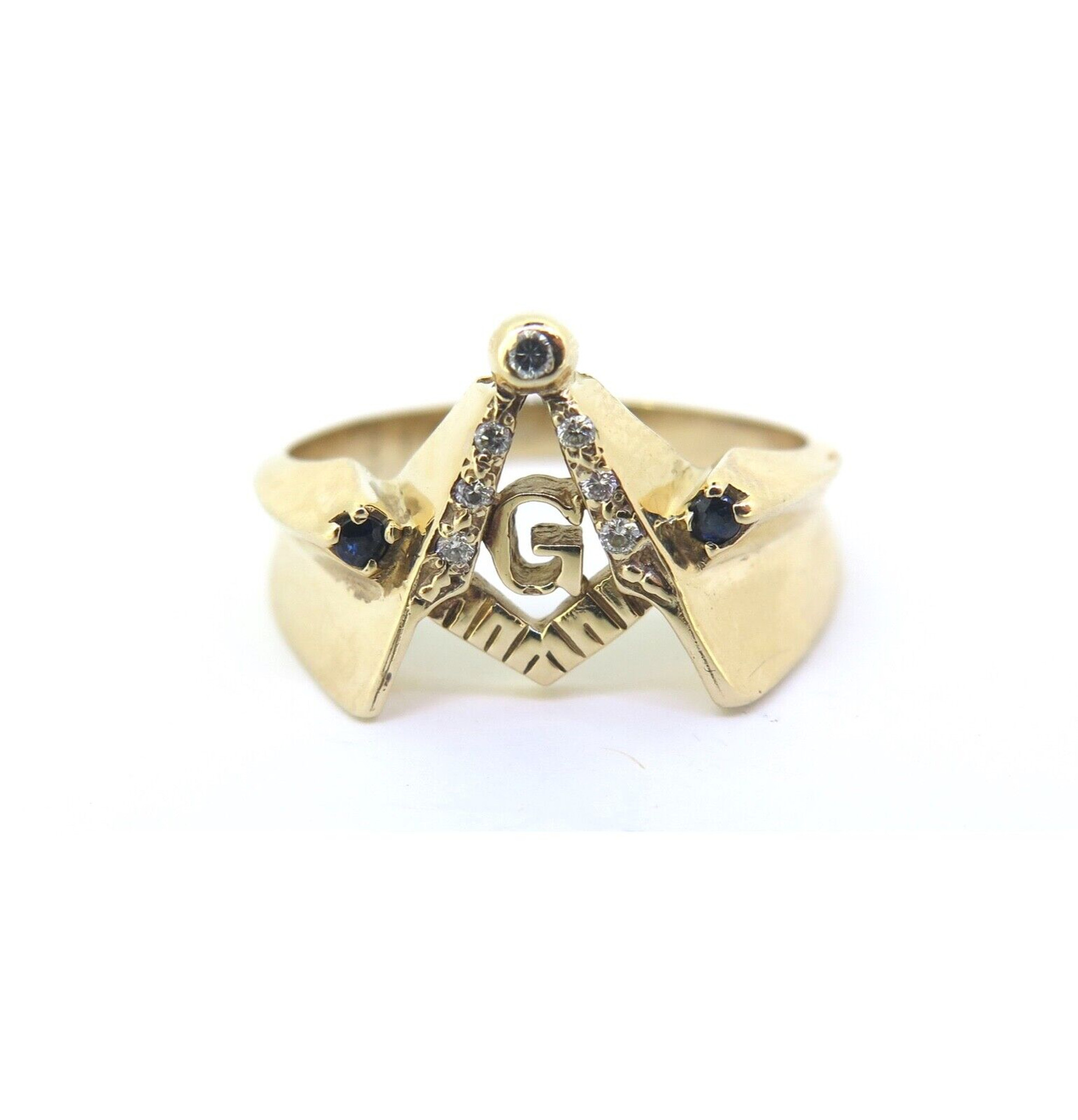 Gold masonic ring with on sale diamond