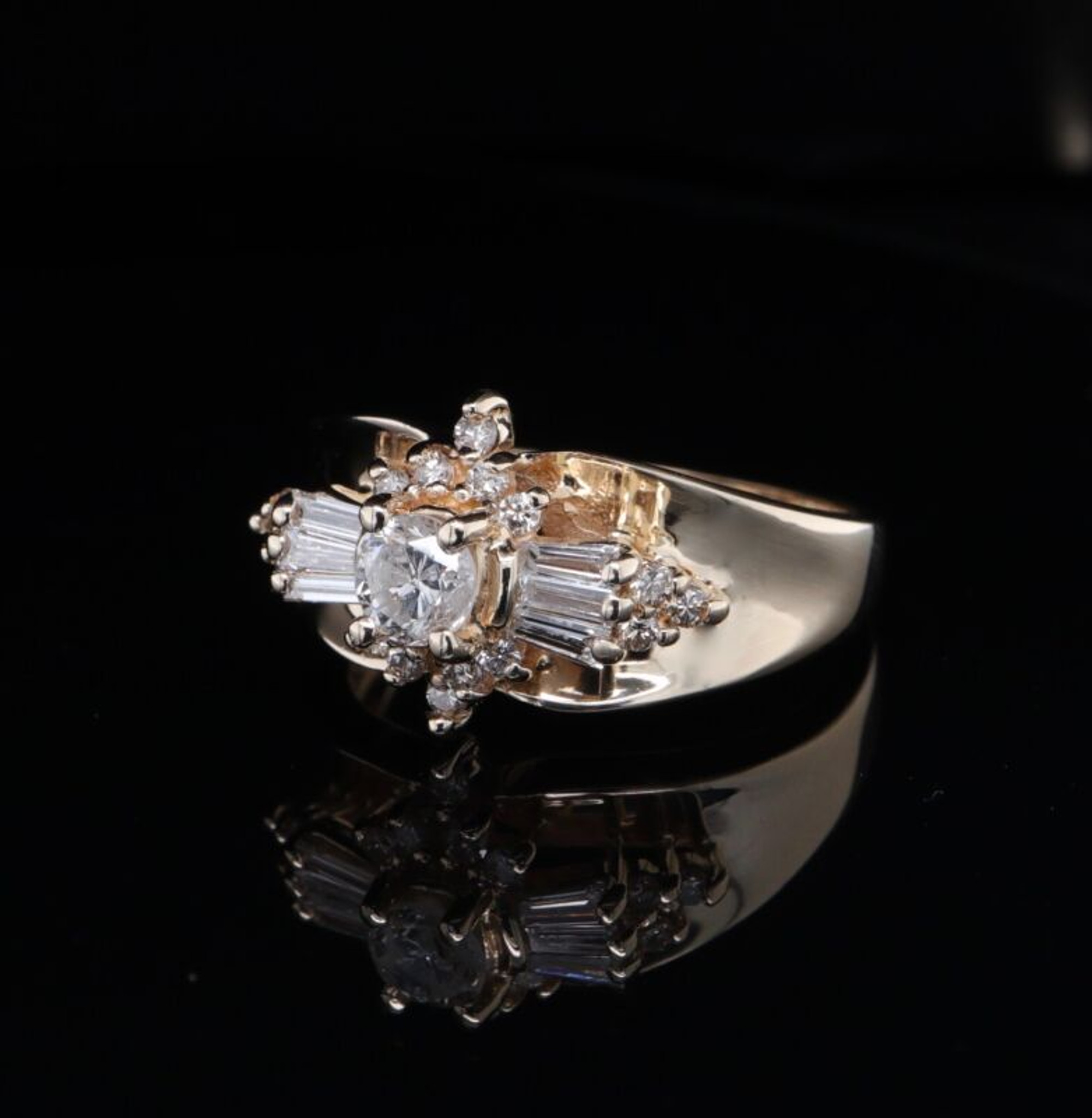 Yellow gold clearance diamond cocktail rings