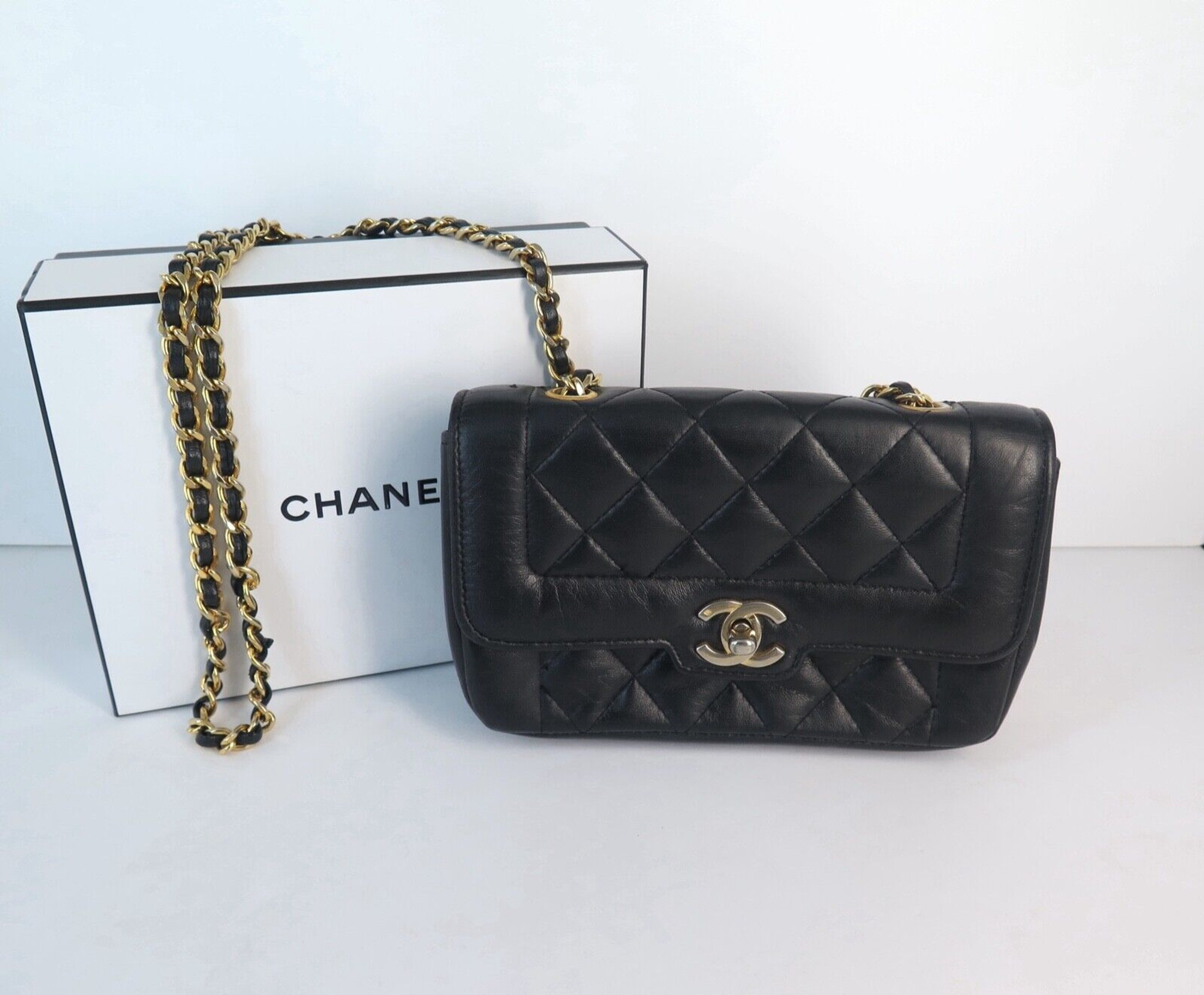 Chanel Caviar Quilted Small Vertical Coco Beauty Vanity Case With Chain  Black  STYLISHTOP