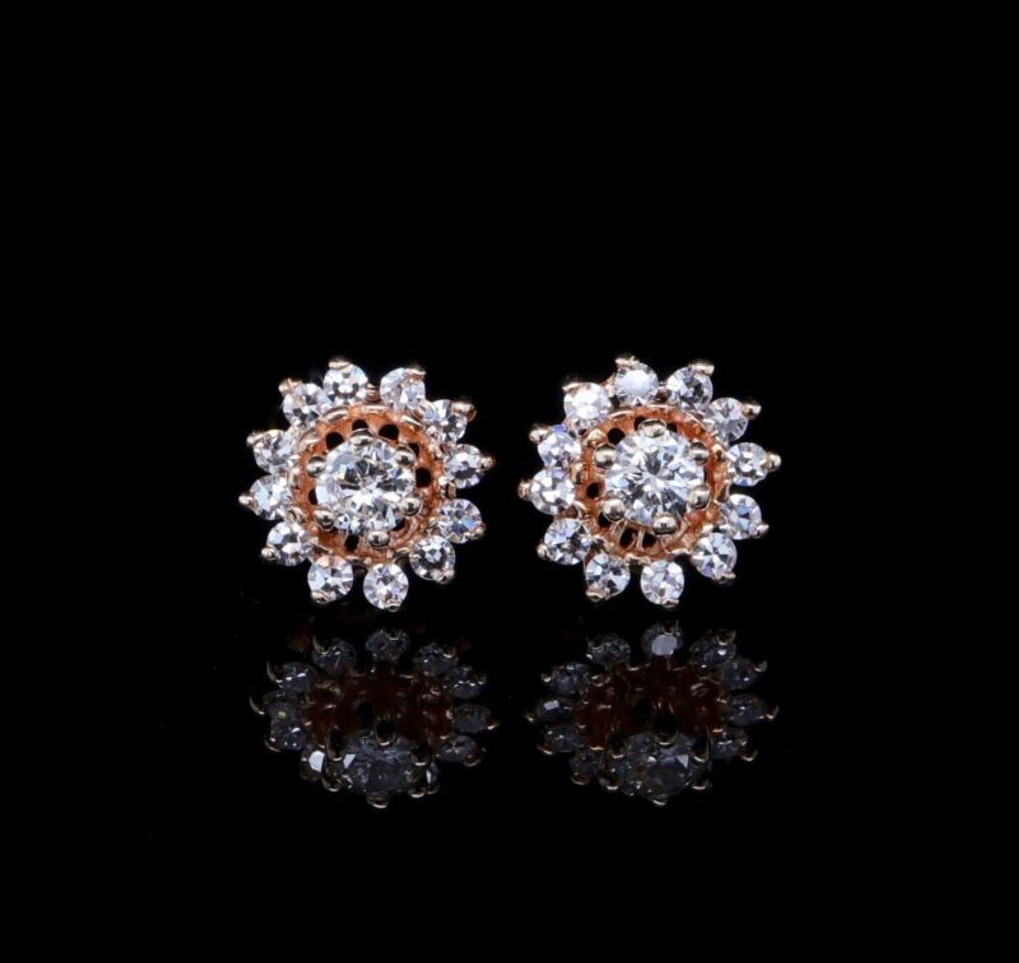 Greenwich Solitaire Citrine & Diamond Earrings in 14k Gold (November)