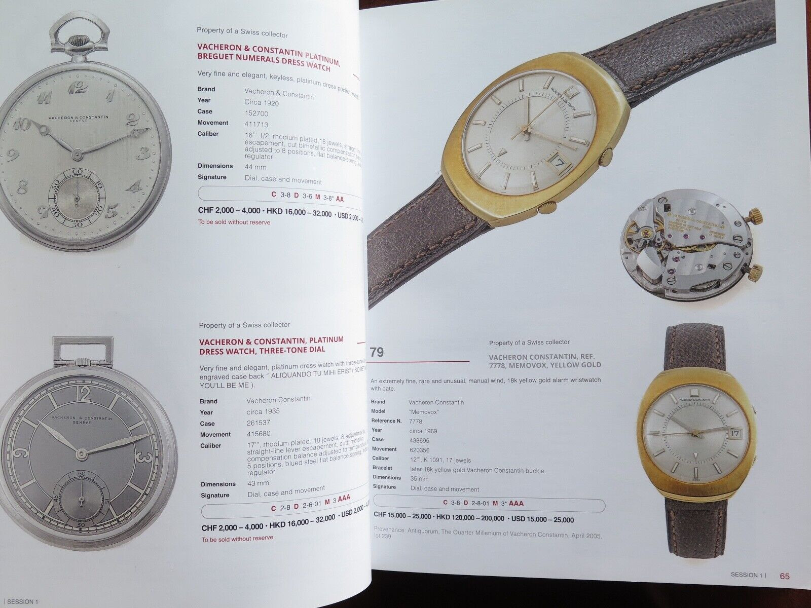 Antiquorum Watch Auction Catalogue. Modern & Vintage Timepieces, Geneva