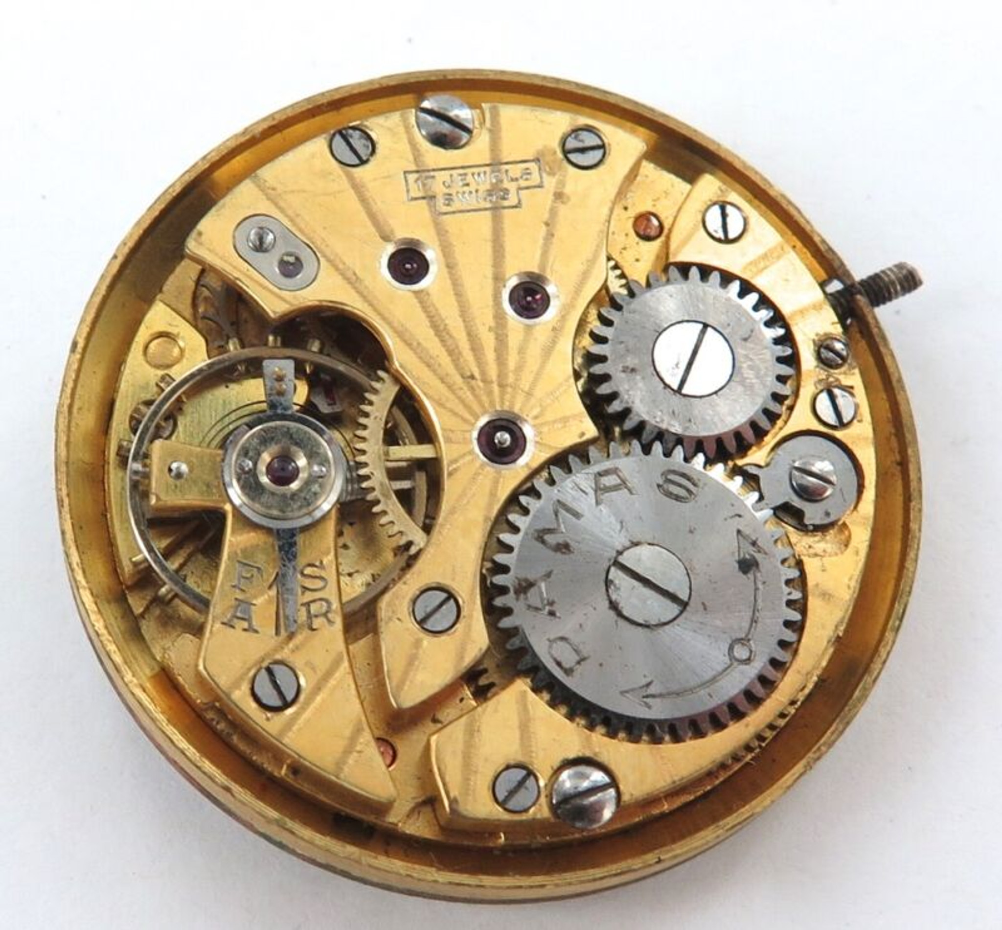 Vintage Damas 17J Manual Wind Mens Watch Movement. Harrington Co