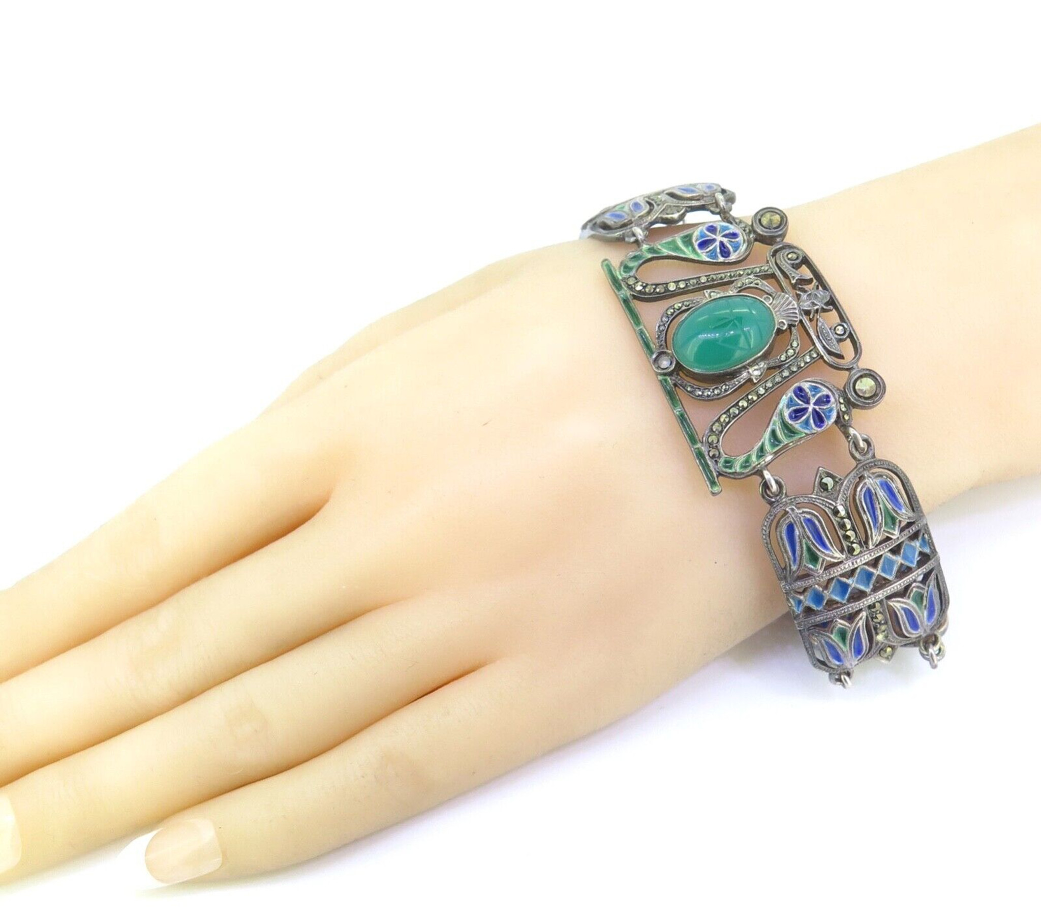 Vintage scarab bracelet deals