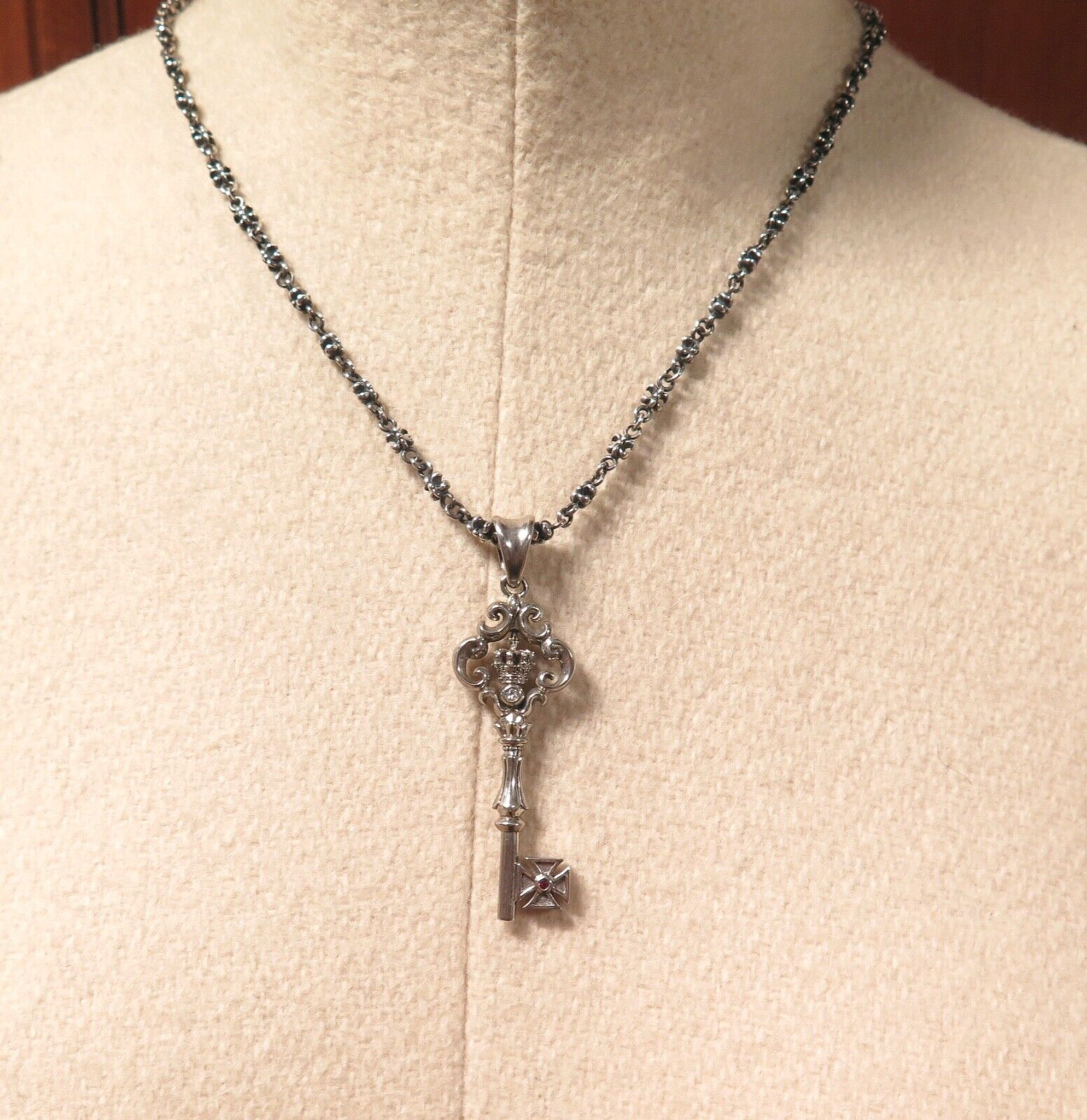 Designer Justin Davis 'Creation Key' Sterling Silver Diamond 