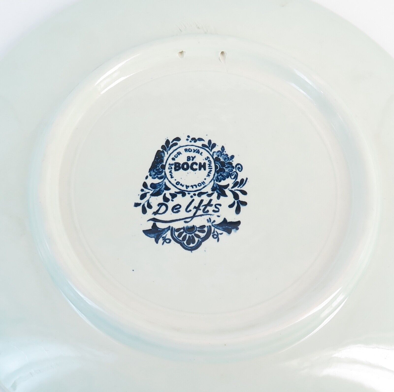 Vintage Delfts Blue & White Cabinet Plate For Boch - Harrington & Co.