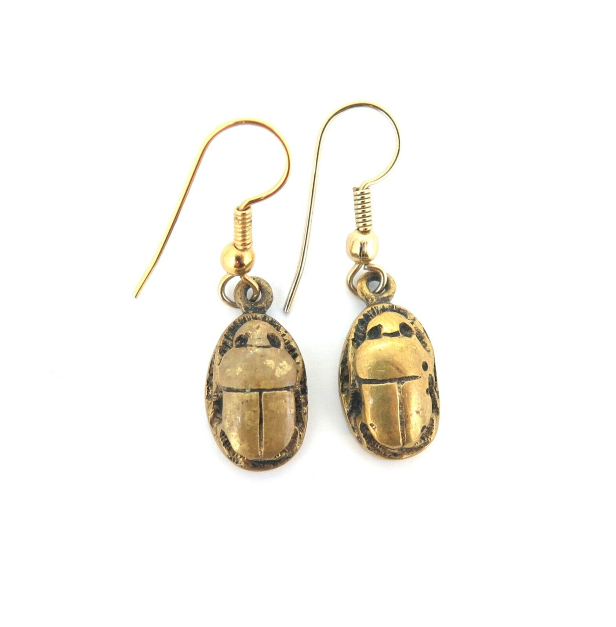 Victorian Scarab Beetle Drop Earrings