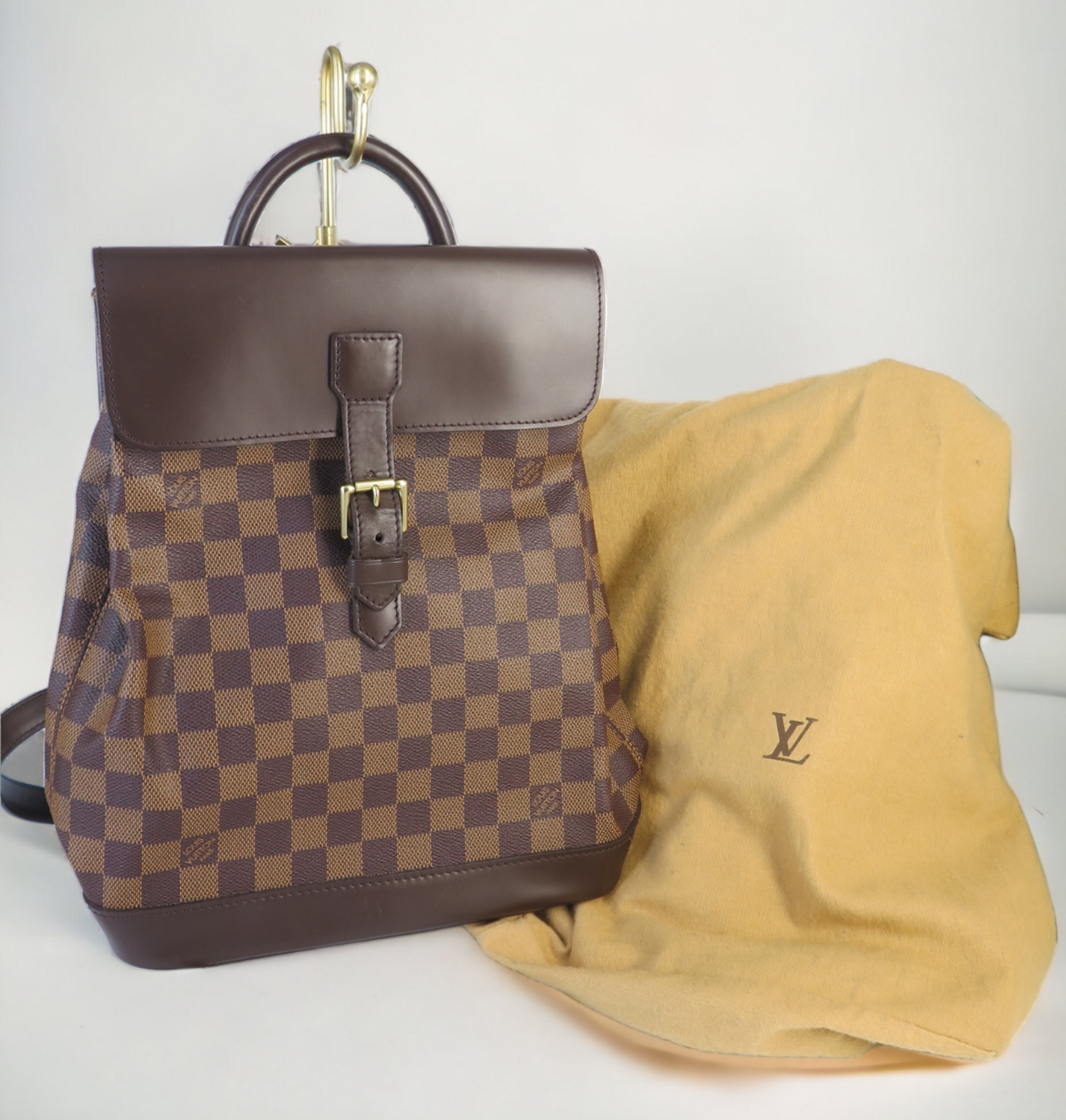 Louis Vuitton Damier Ebene Soho Backpack with Dustbag - Harrington & Co.
