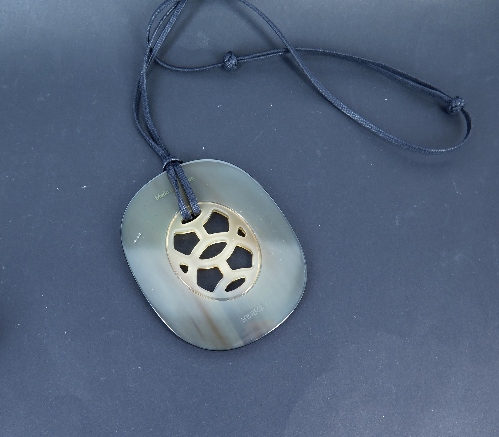 Pendentif Hermès Paris En Argent Sterling - Collier Corde 36 Cm, Vintage, 76 G