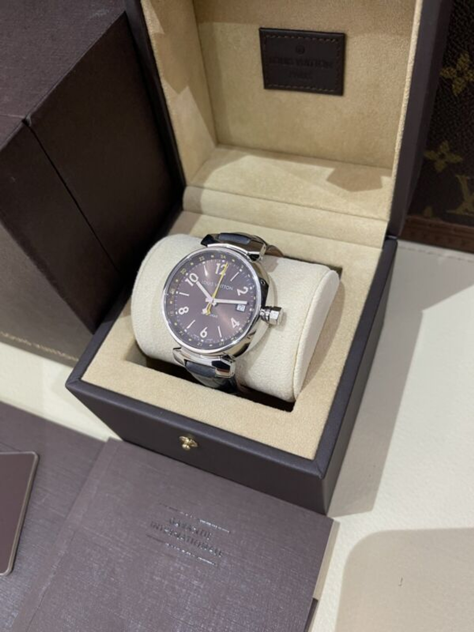 Louis Vuitton Tambour Gmt Q1131 Automatico 39mm Quadrante for