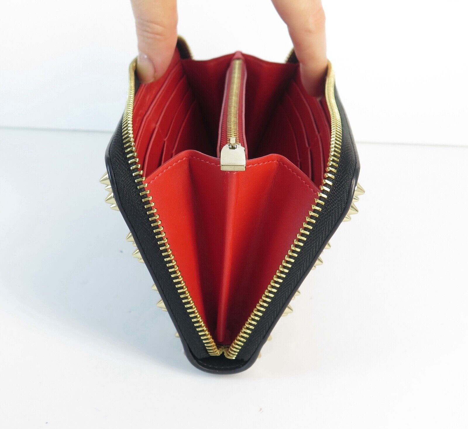 Christian Louboutin Panettone Black Studded Purse Wallet 