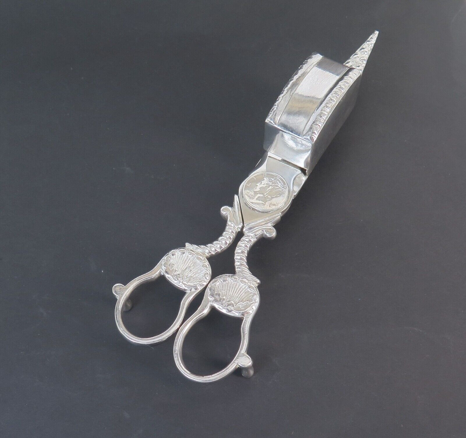 Ornate Vintage American Made Pair of Candle Snuffer Scissors