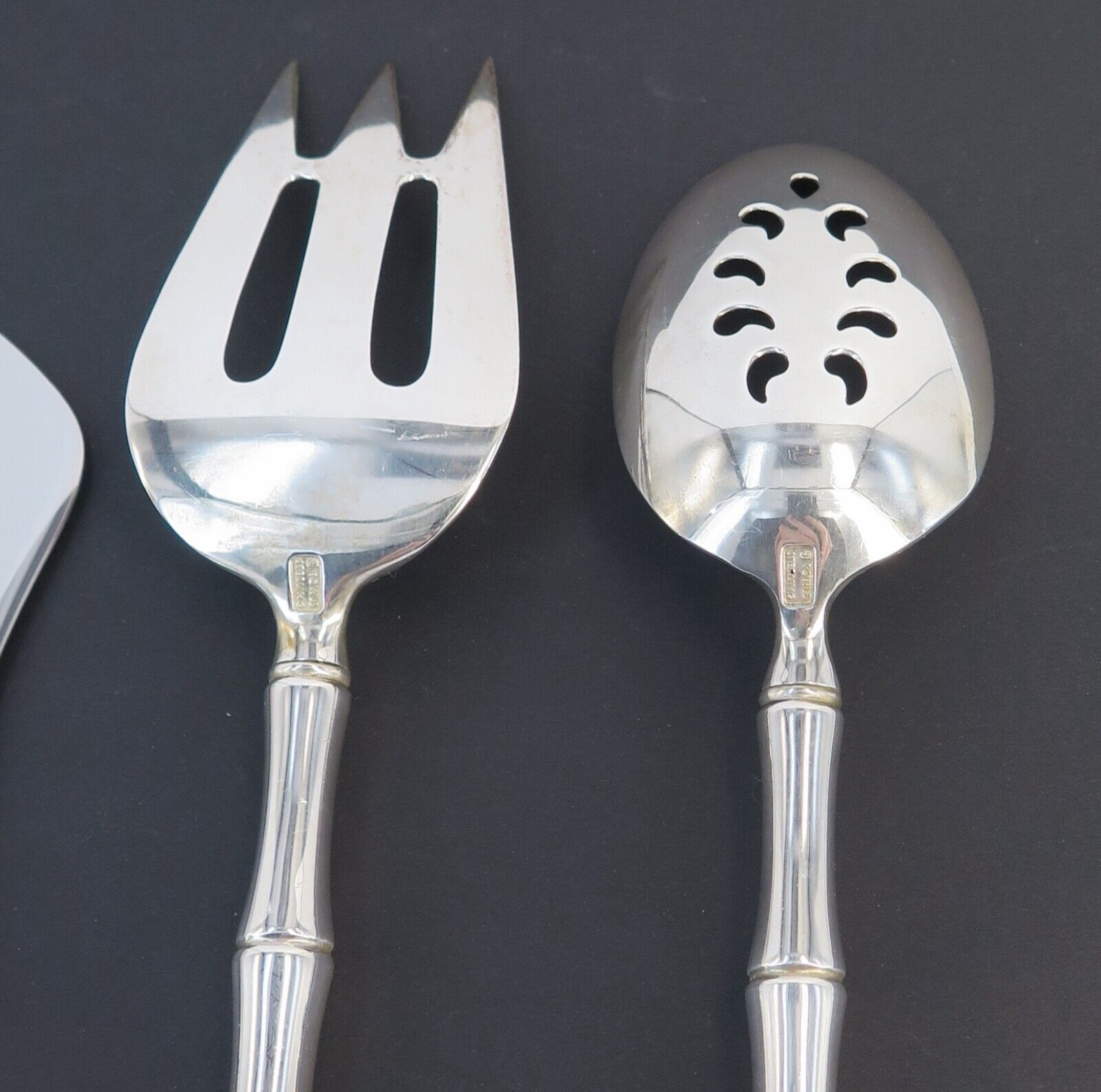 Towle 3pc Sterling Silver Serving Set w Bamboo Style Handles