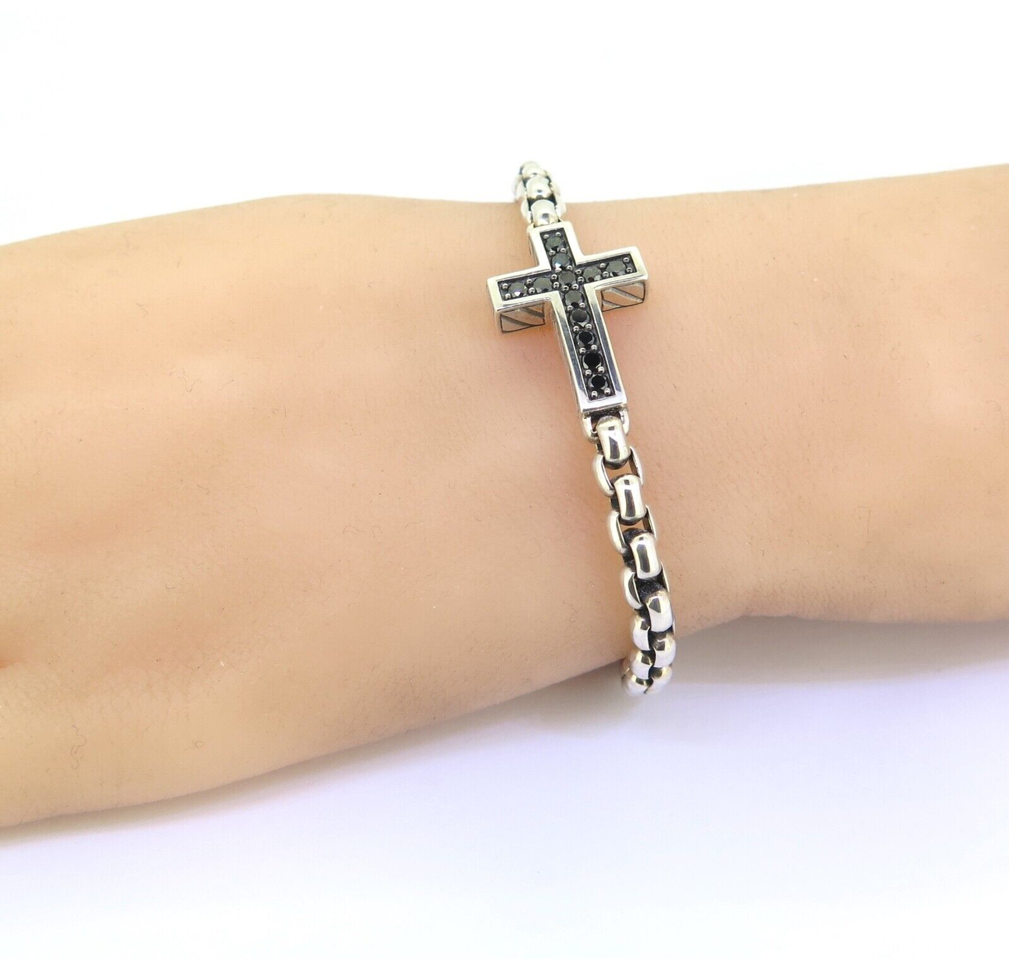 David yurman black sales diamond cross bracelet