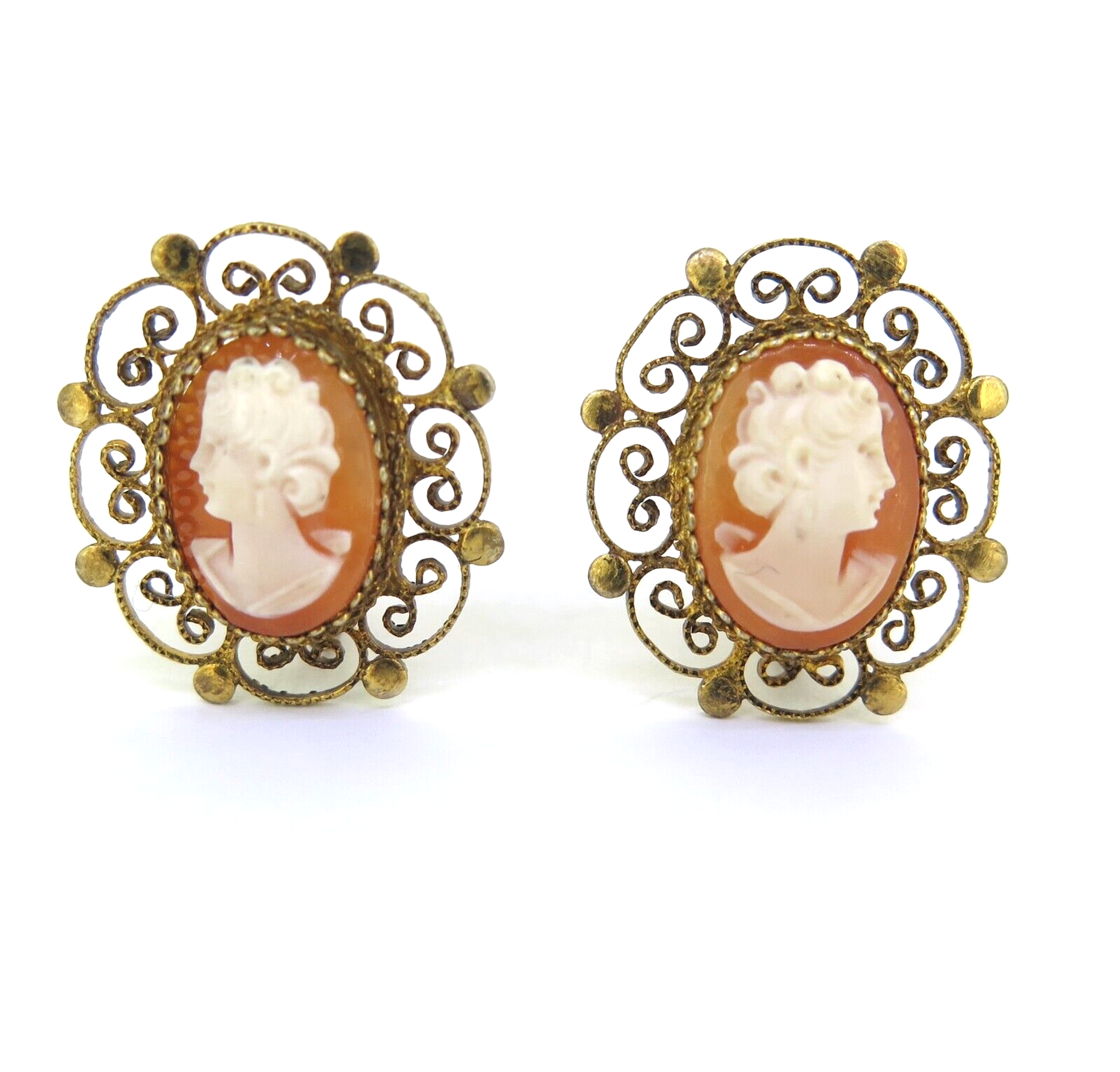 Cameo Earrings Shell Yellow Gold Genuine Factory Prices Italy Jovon