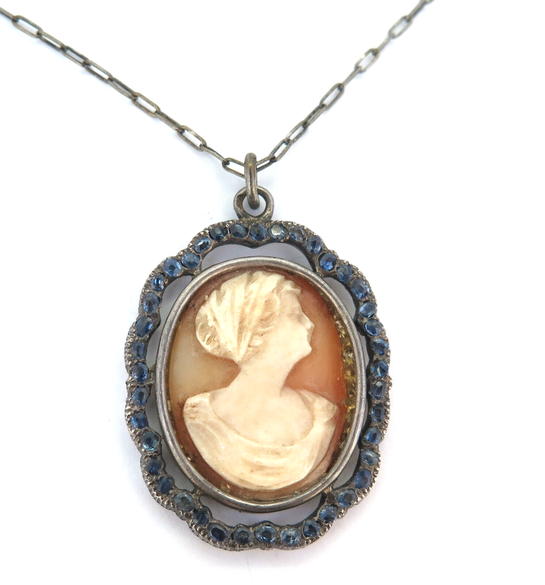 Ivory Rose on Pink Cameo Necklace (small) - Sheldon Pewter