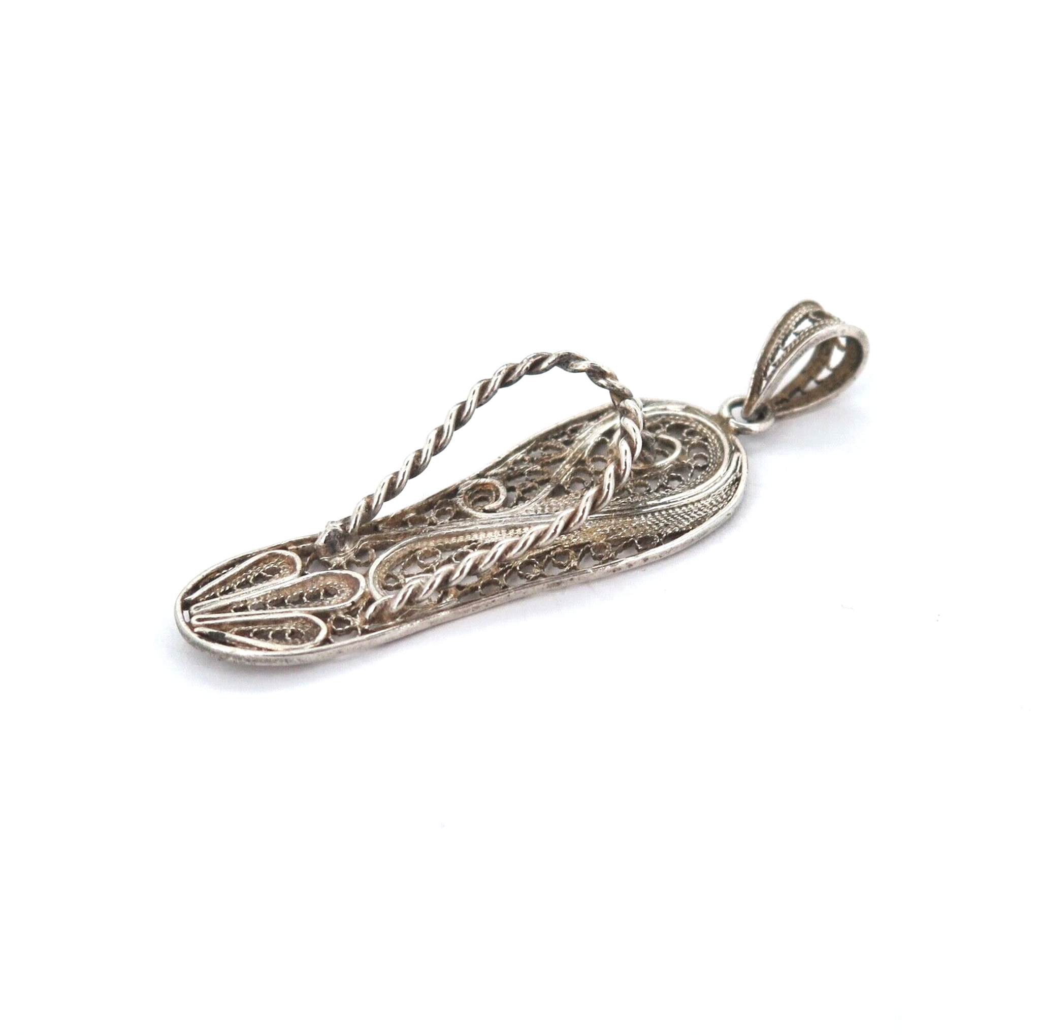 Vintage Articulated Sterling Silver & Turquoise Eyes Filigree Fish Pendant  Fob - Harrington & Co.