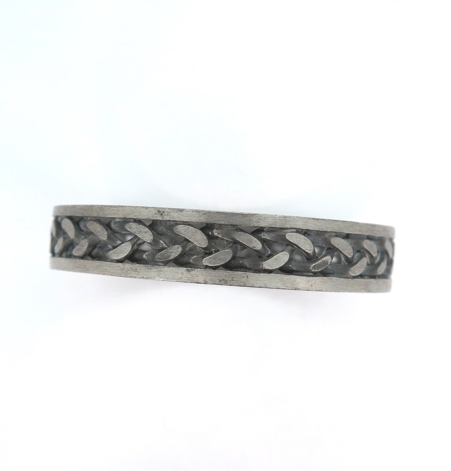 Vintage Jorgen Jensen Pewter #211 Curb Chain Bangle Bracelet Diam