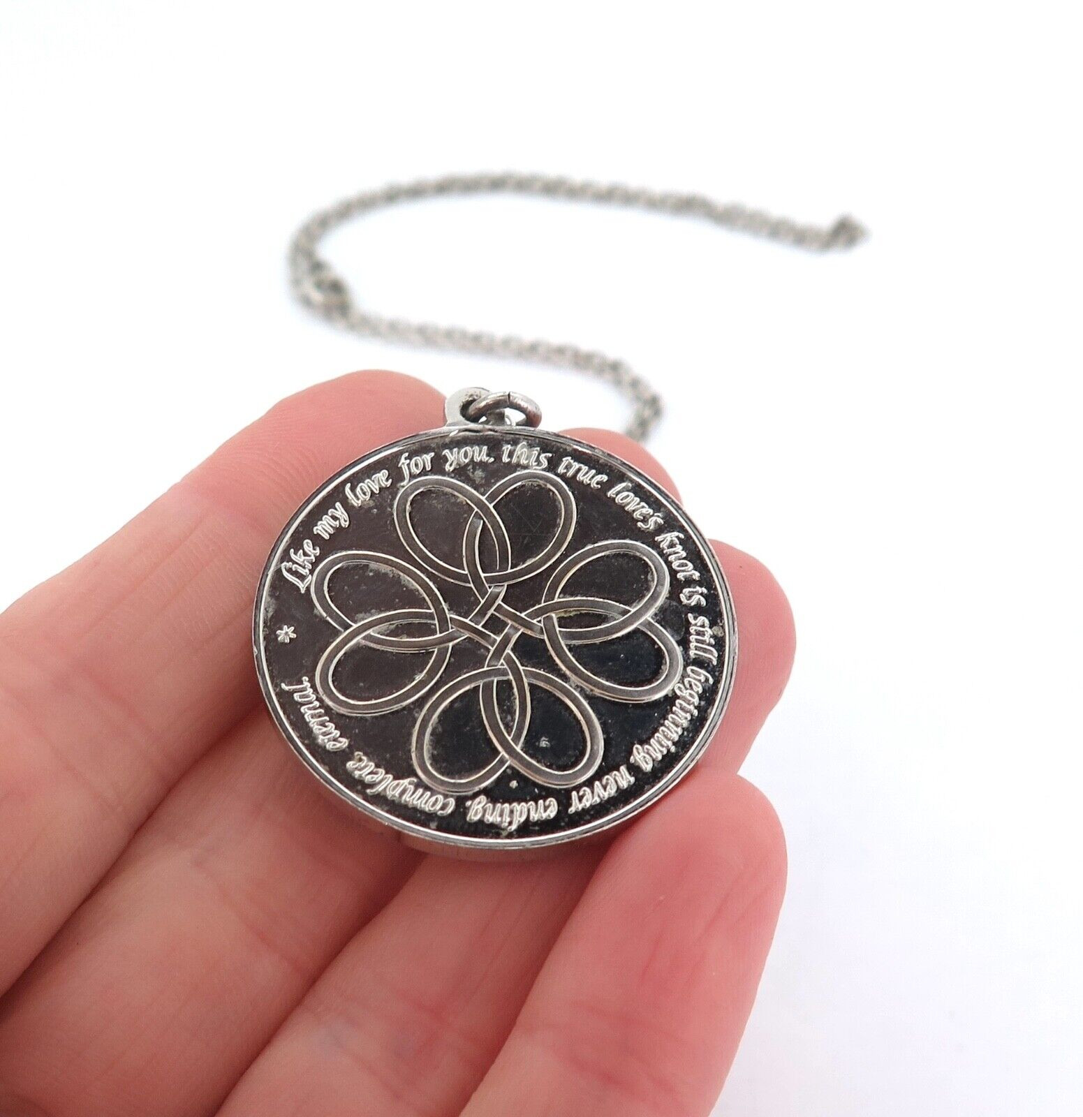 Vintage Franklin Mint Sterling Silver Celtic Love Knot Medallion