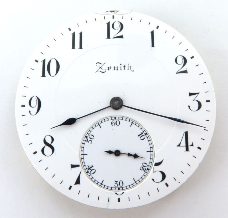 Very Nice Vintage Zenith #1896482 Mens Pocket Watch Movement