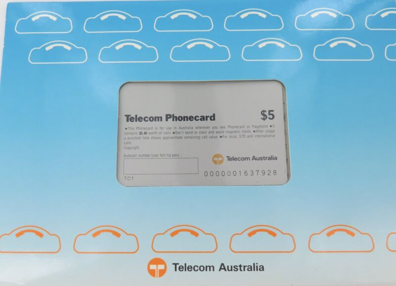 RARE 1990 "1st Generic" Telecom Phonecard for Use in Australia, Unused Mint  - Harrington & Co.