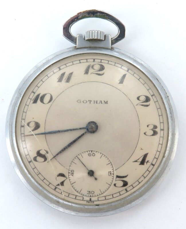 Good Dial Clean Movement Vintage Gotham 7J RPKO Mens Pocket