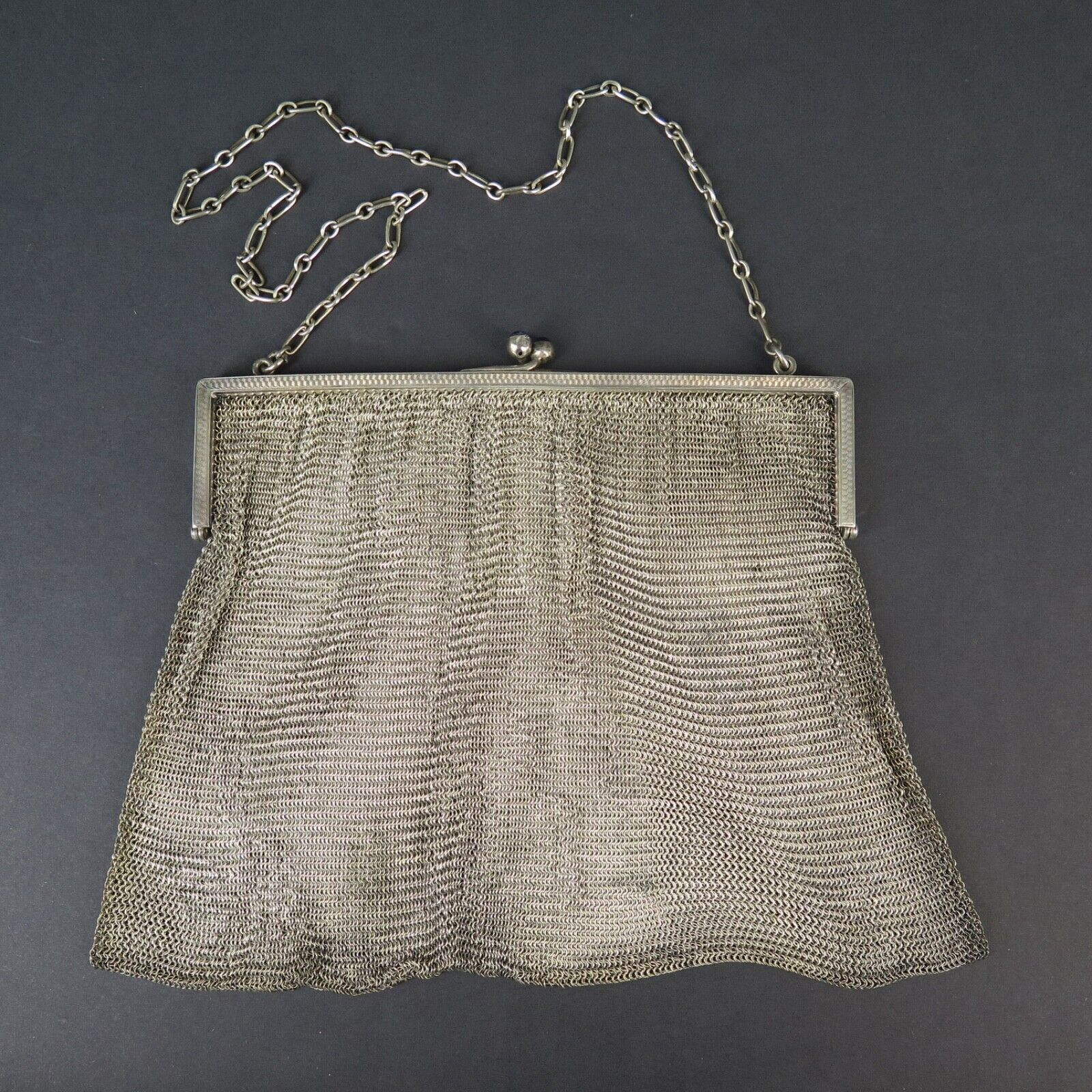 Metal Mesh Coin Purse Antique Sterling Silver Mesh Purse German