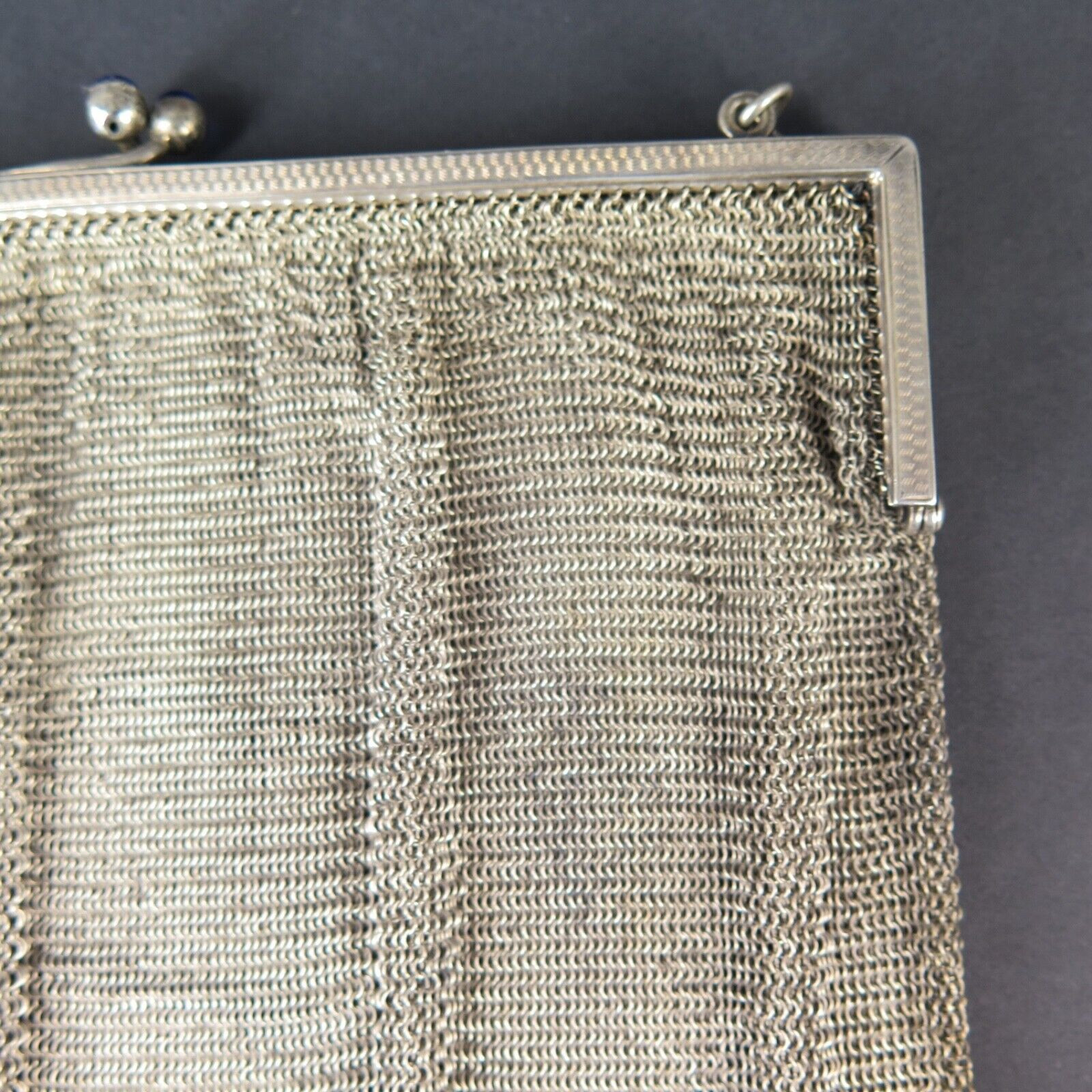 Antique Sterling Silver Chainmail Mesh Purse Harrington