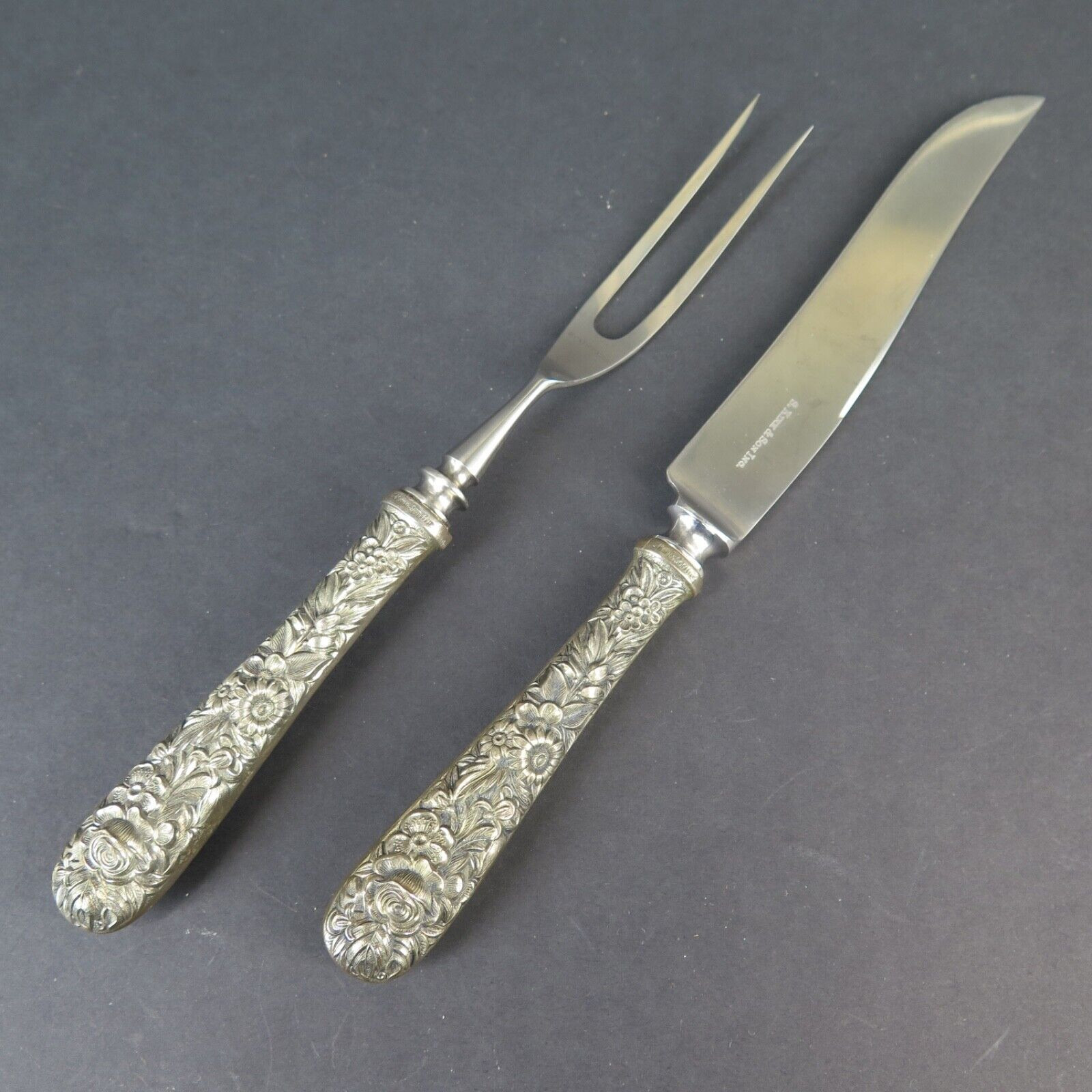 Small Vintage Stieff Rose by S Kirk & Son Sterling Silver & Steel