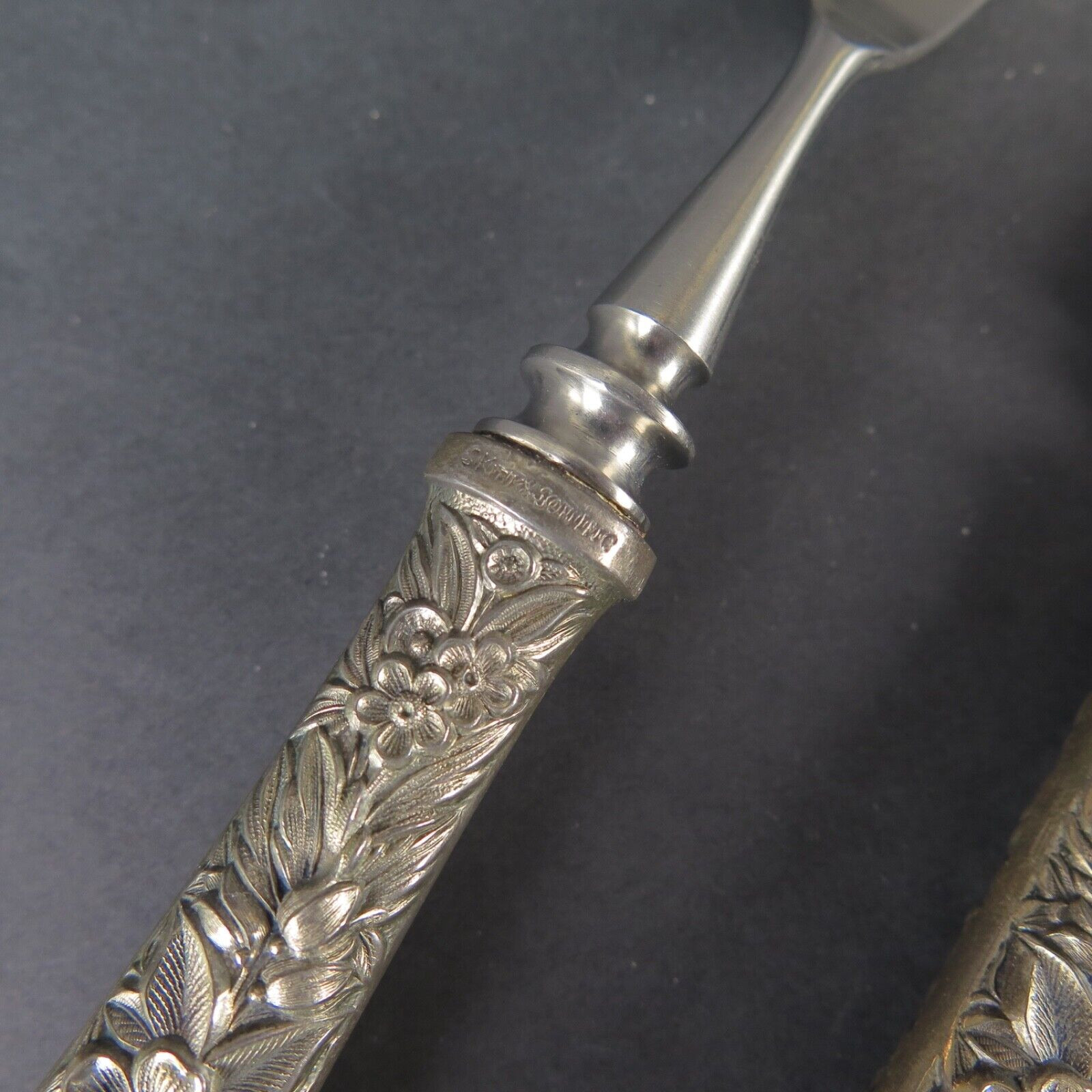 Small Vintage Stieff Rose by S Kirk & Son Sterling Silver & Steel