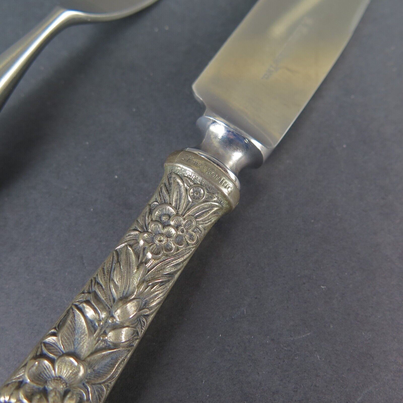 Small Vintage Stieff Rose by S Kirk & Son Sterling Silver & Steel