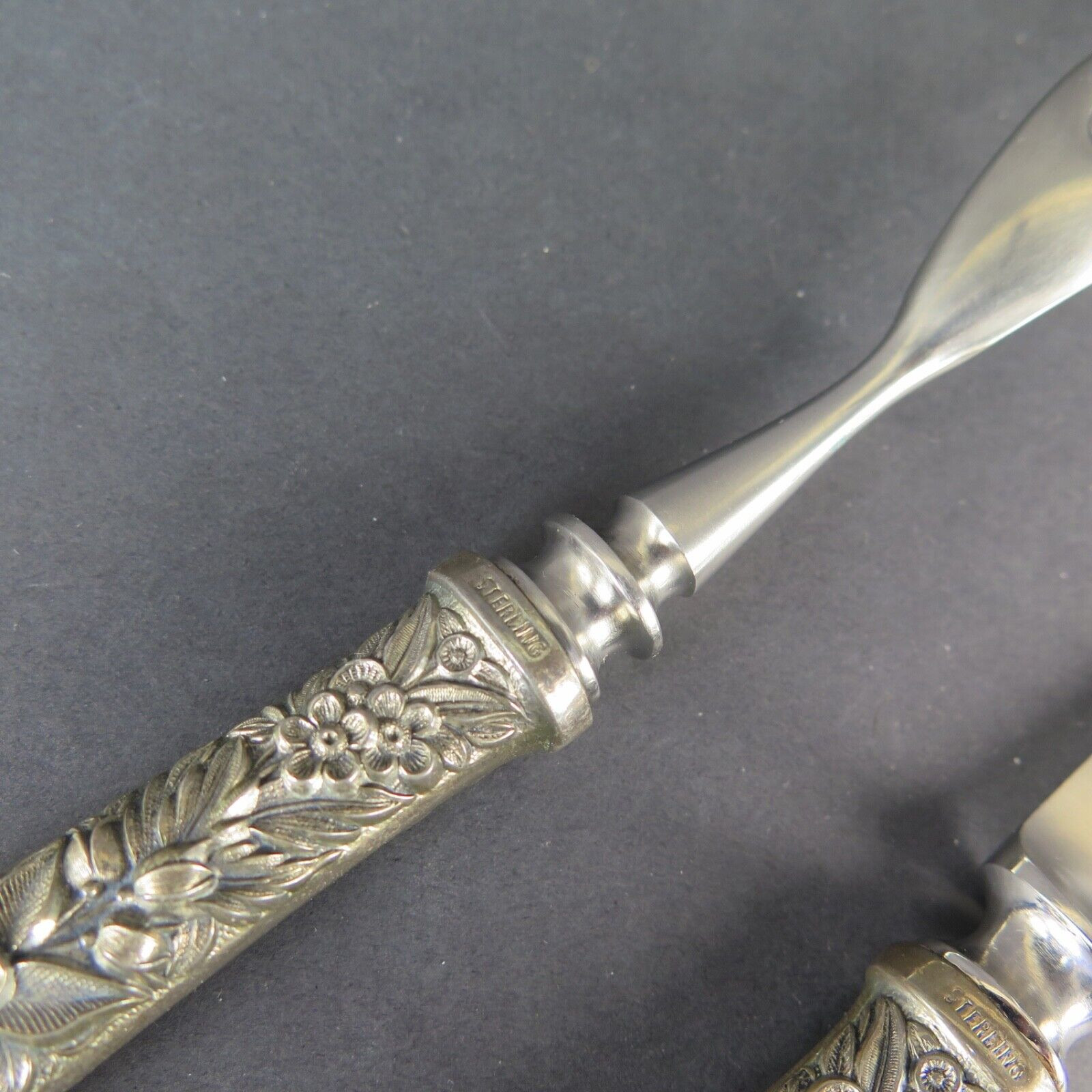 Small Vintage Stieff Rose by S Kirk & Son Sterling Silver & Steel