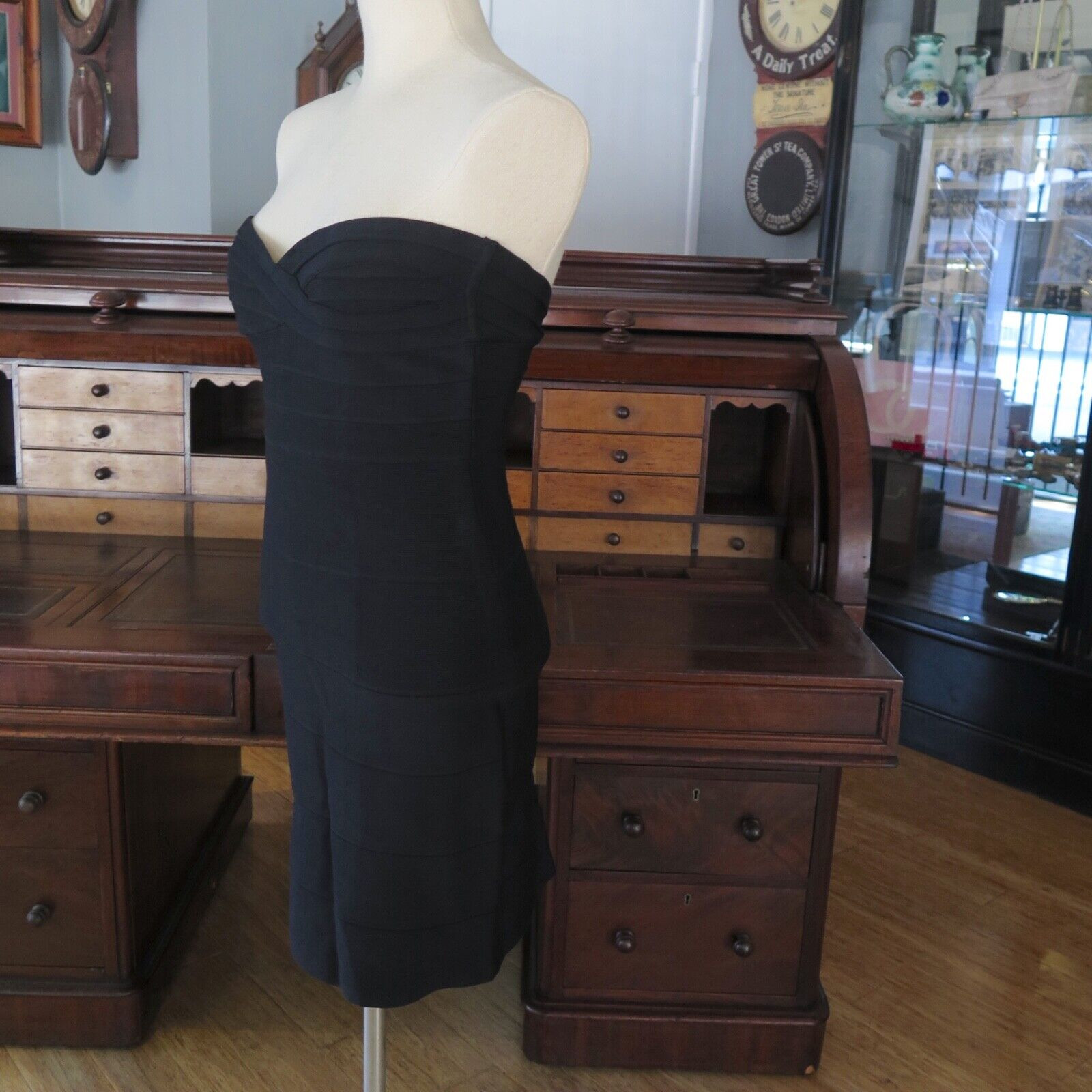 Iconic Herv Lger, Paris Strapless Bandage Dress in Black - Harrington &  Co.