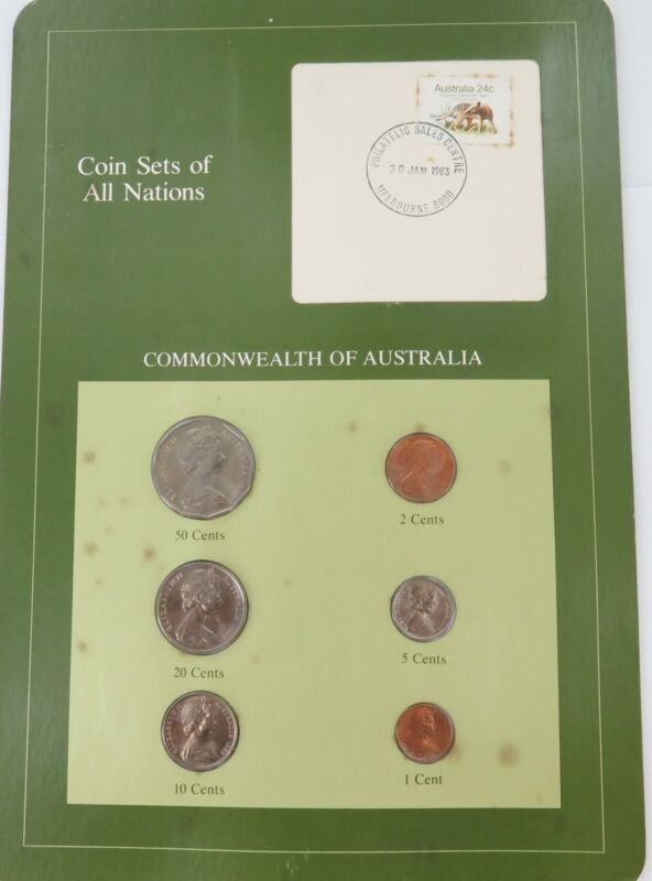 Coin Sets of All Nations Australia 1982 UNC Set + Info Card. All