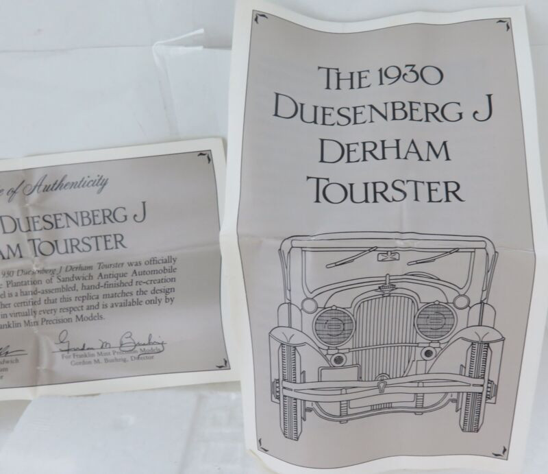 Franklin Mint 1/24 - Duesenberg J Derham Tourster 1930, Modèle à Restaurer
