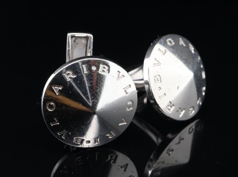 Auth. Bvlgari Mens SV925 Silver Cufflinks - Harrington & Co.