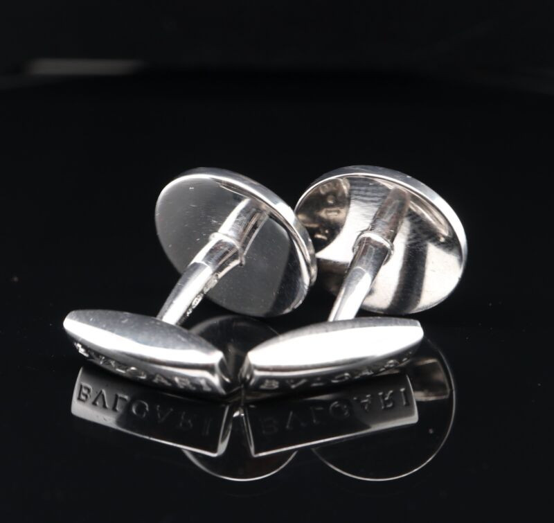 Auth. Bvlgari Mens SV925 Silver Cufflinks - Harrington & Co.