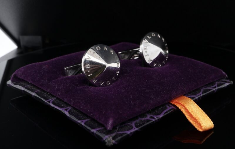 Auth. Bvlgari Mens SV925 Silver Cufflinks - Harrington & Co.