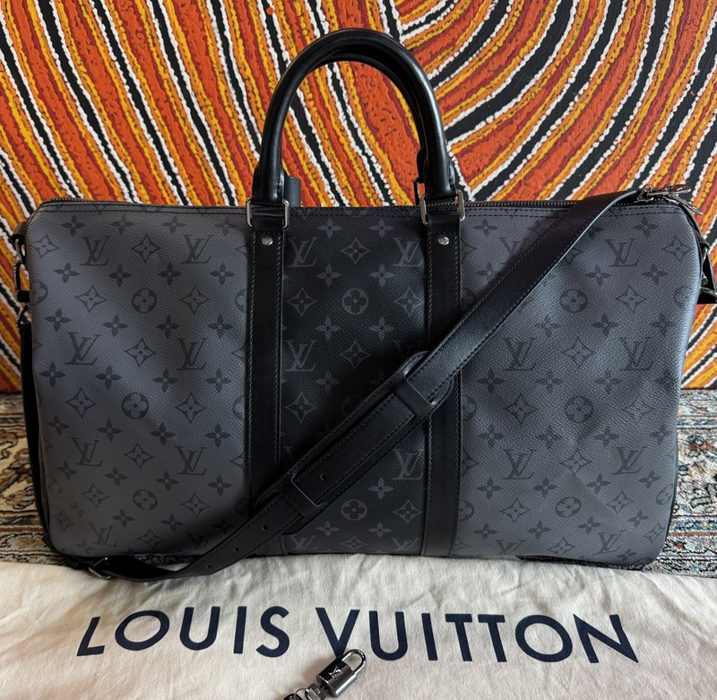 Louis Vuitton Keepall Bandouliere 50 Monogram Eclipse Duffle