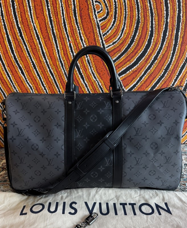 Louis Vuitton Keepall Bandouliere 50 Monogram Eclipse Duffle